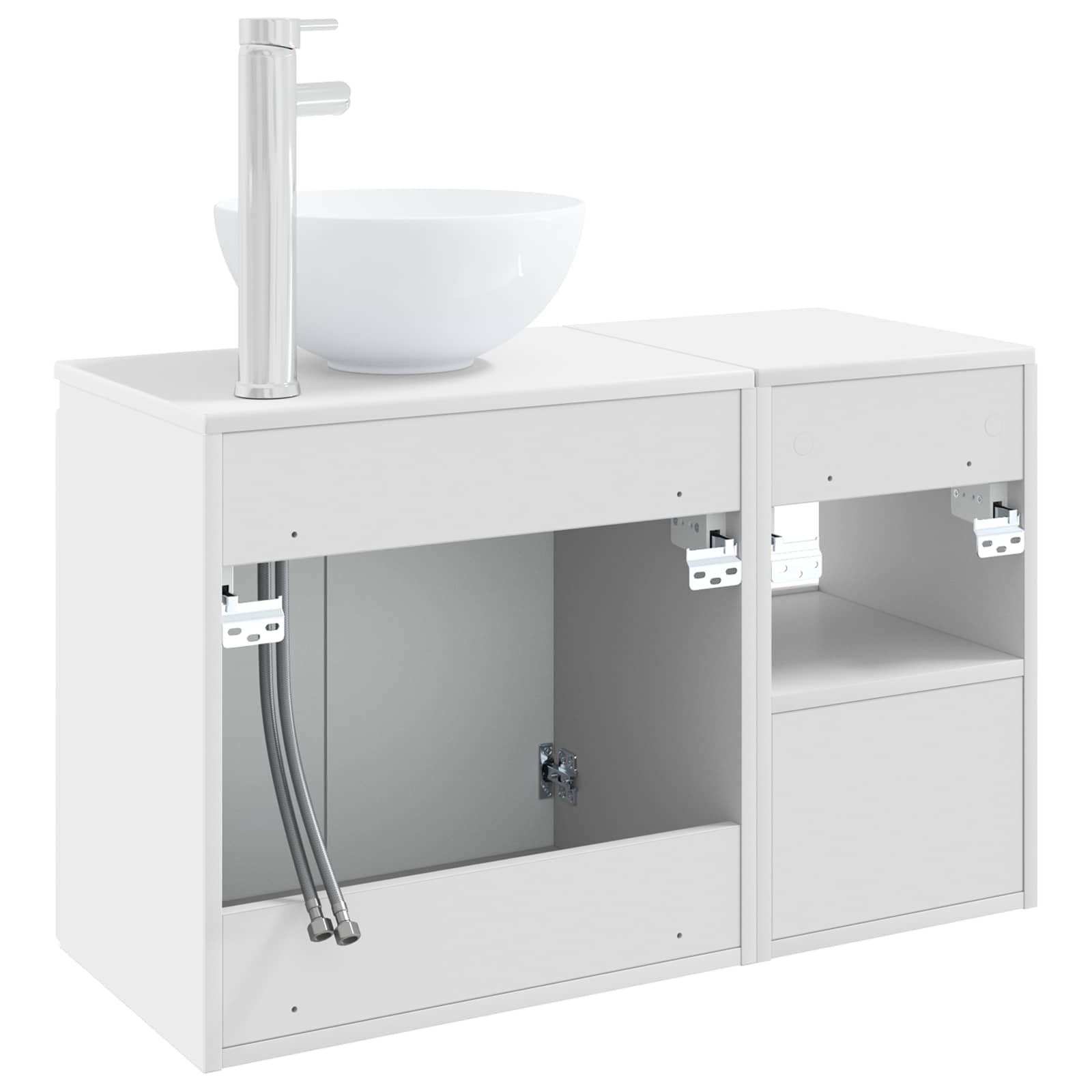 Badezimmermöbel-Set 2 stk. Weiß Holzwerkstoff