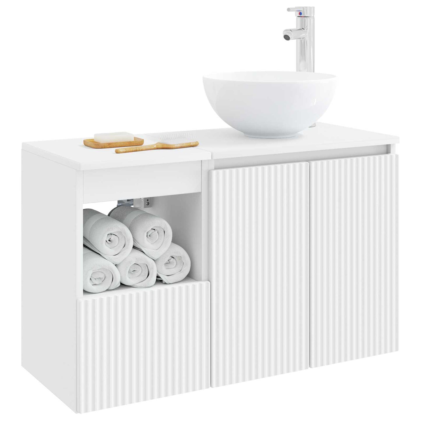 Badezimmermöbel-Set 2 stk. Weiß Holzwerkstoff