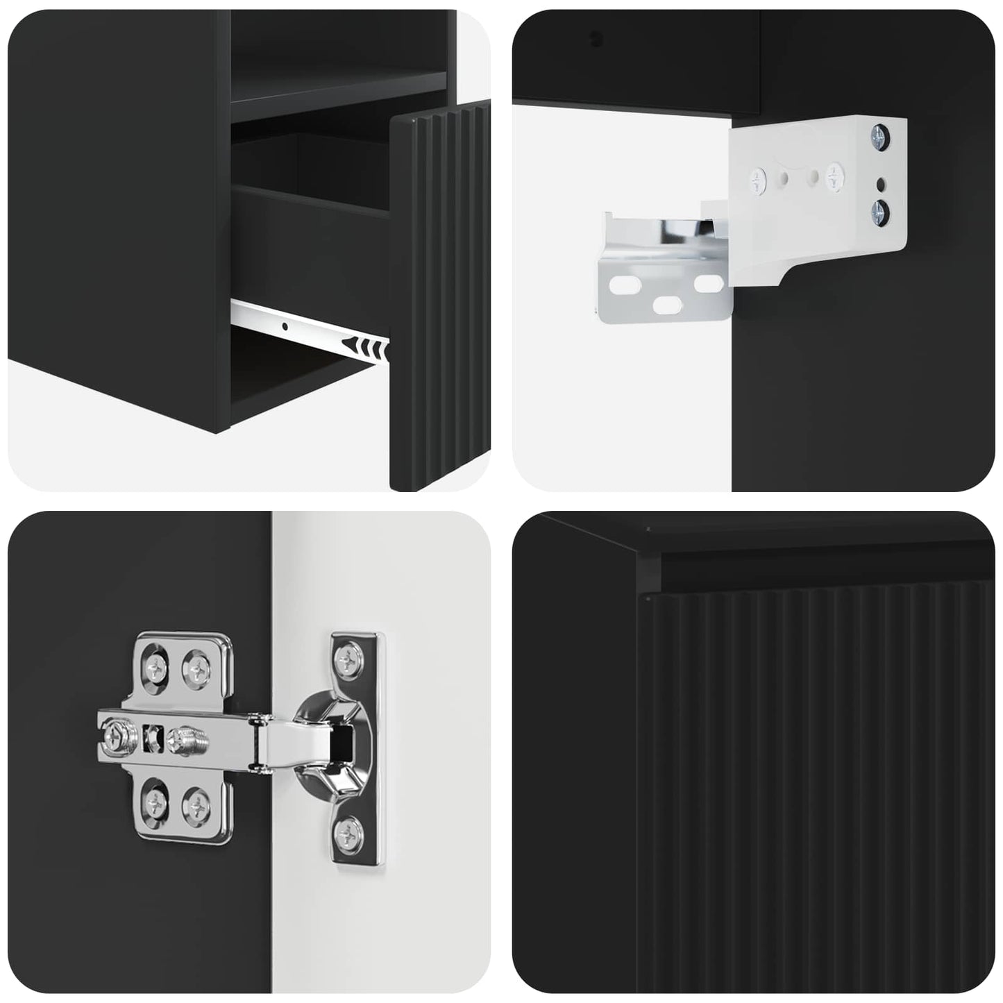 Badezimmermöbel-Set 2 stk. Schwarz Holzwerkstoff
