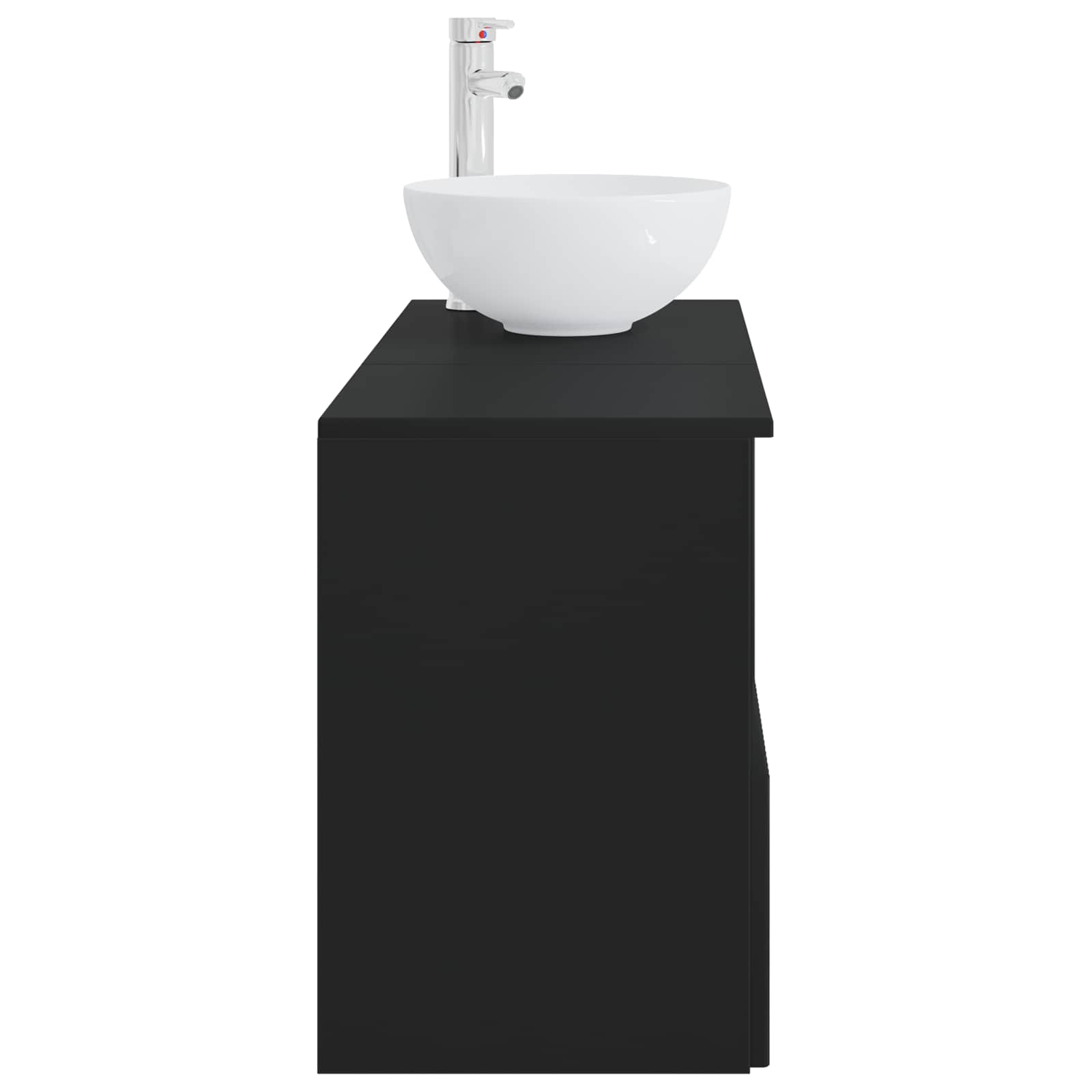 Badezimmermöbel-Set 2 stk. Schwarz Holzwerkstoff