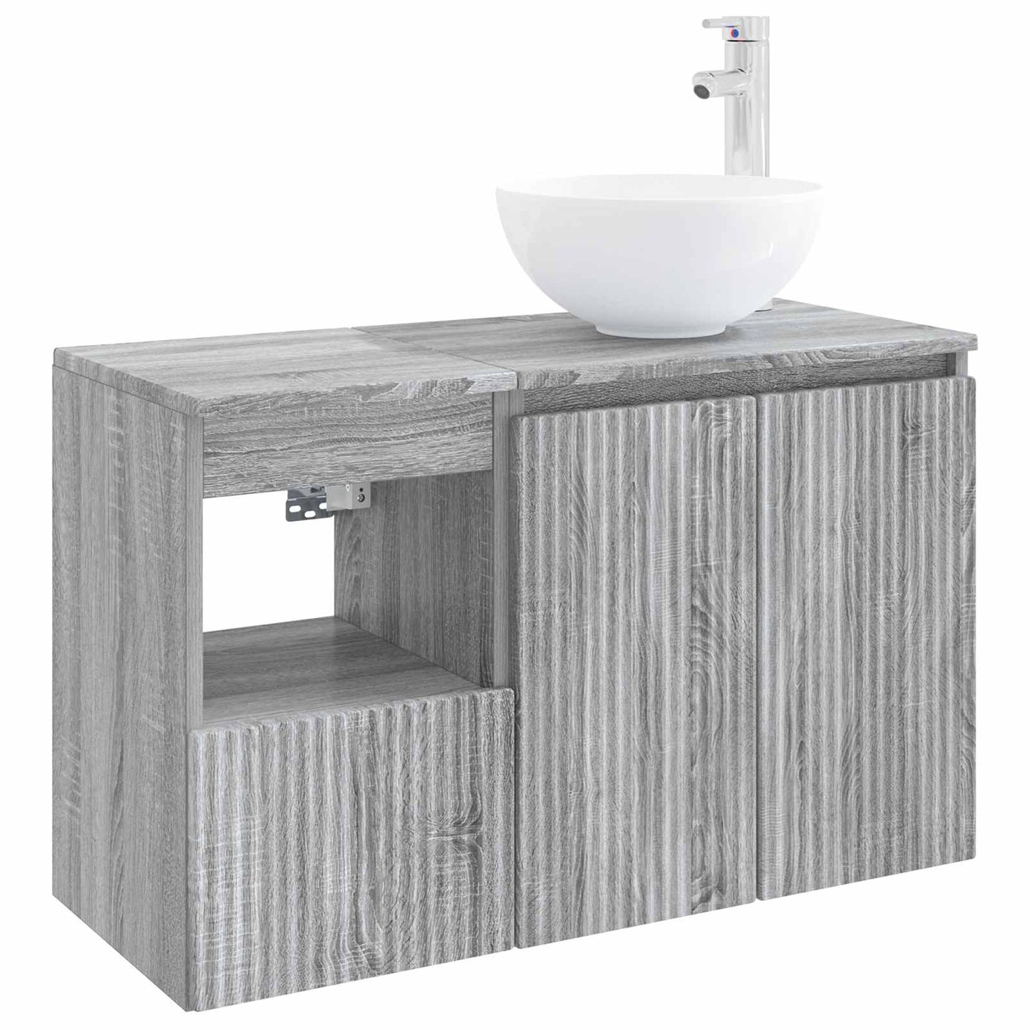 Badezimmermöbel-Set 2 stk. Grau Sonoma Holzwerkstoff