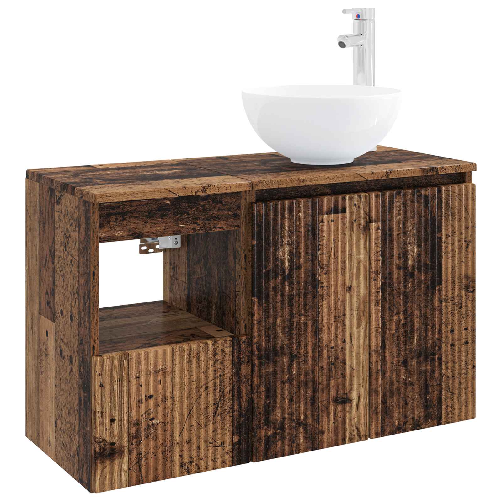 Badezimmermöbel-Set 2 stk. Altholz Holzwerkstoff