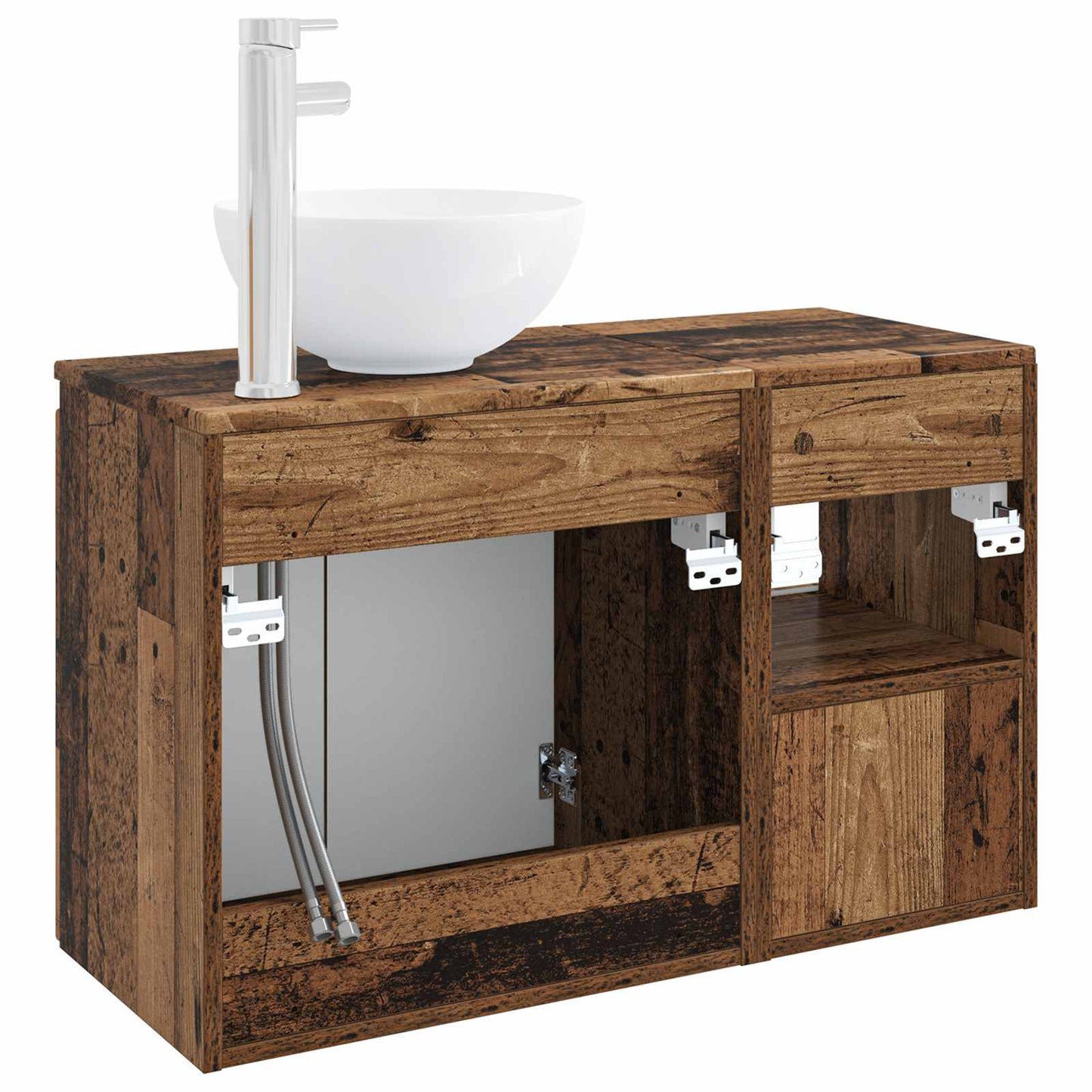 Badezimmermöbel-Set 2 stk. Altholz Holzwerkstoff