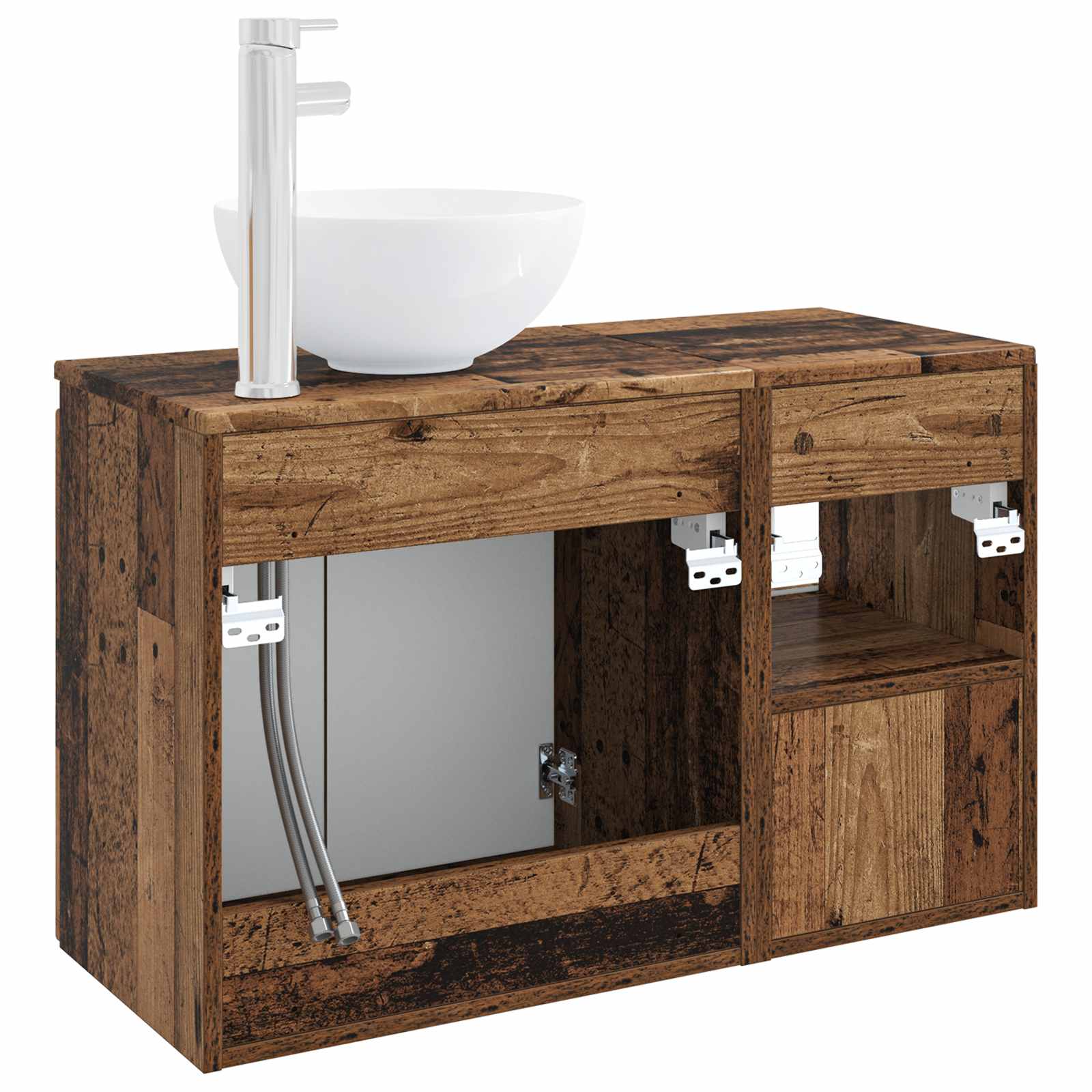 Badezimmermöbel-Set 2 stk. Altholz Holzwerkstoff