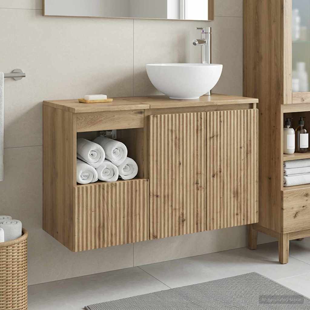 Badezimmermöbel-Set 2 Stk. Artisan-Eiche Holzwerkstoff