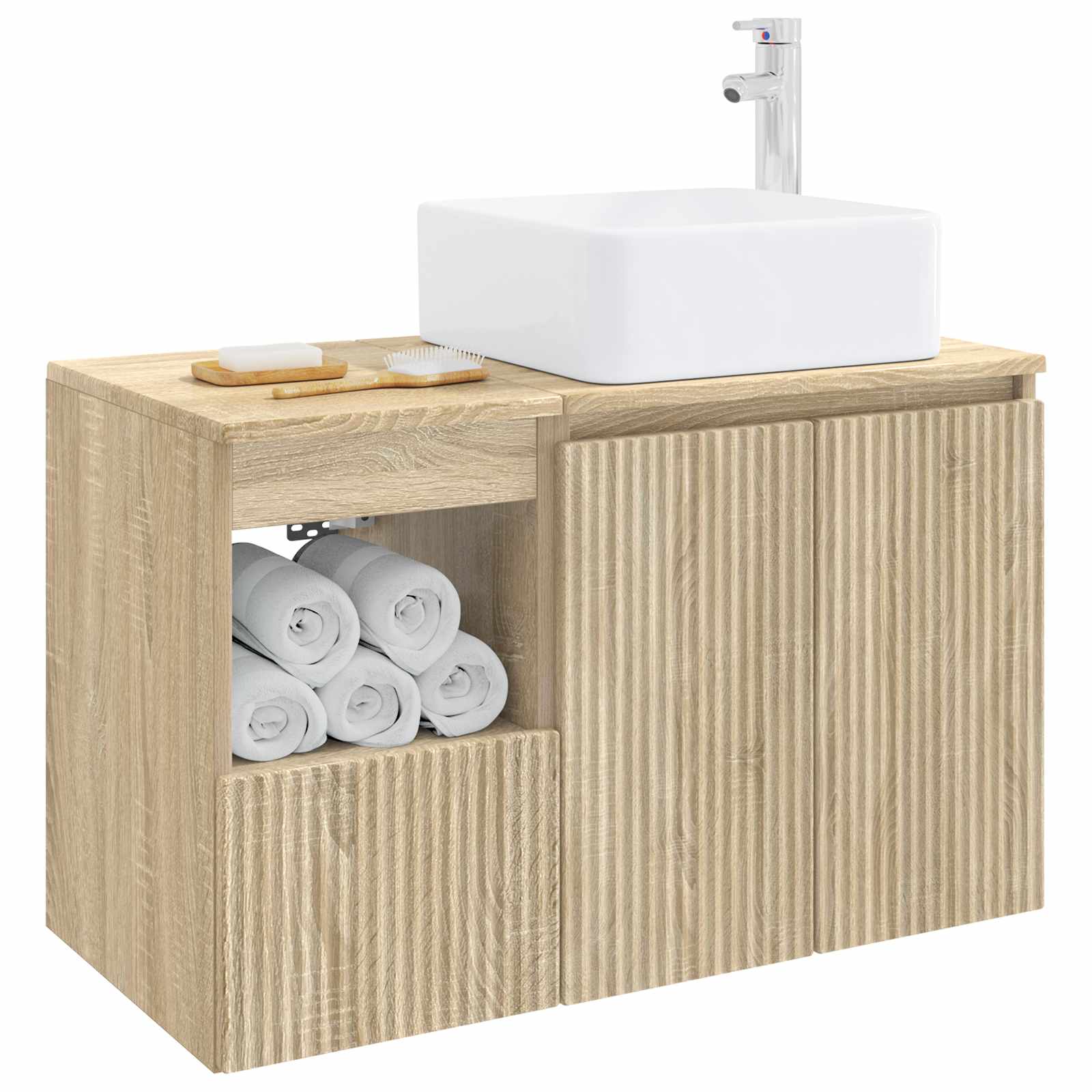 Badezimmermöbel-Set 2 stk. Sonoma-Eiche Holzwerkstoff