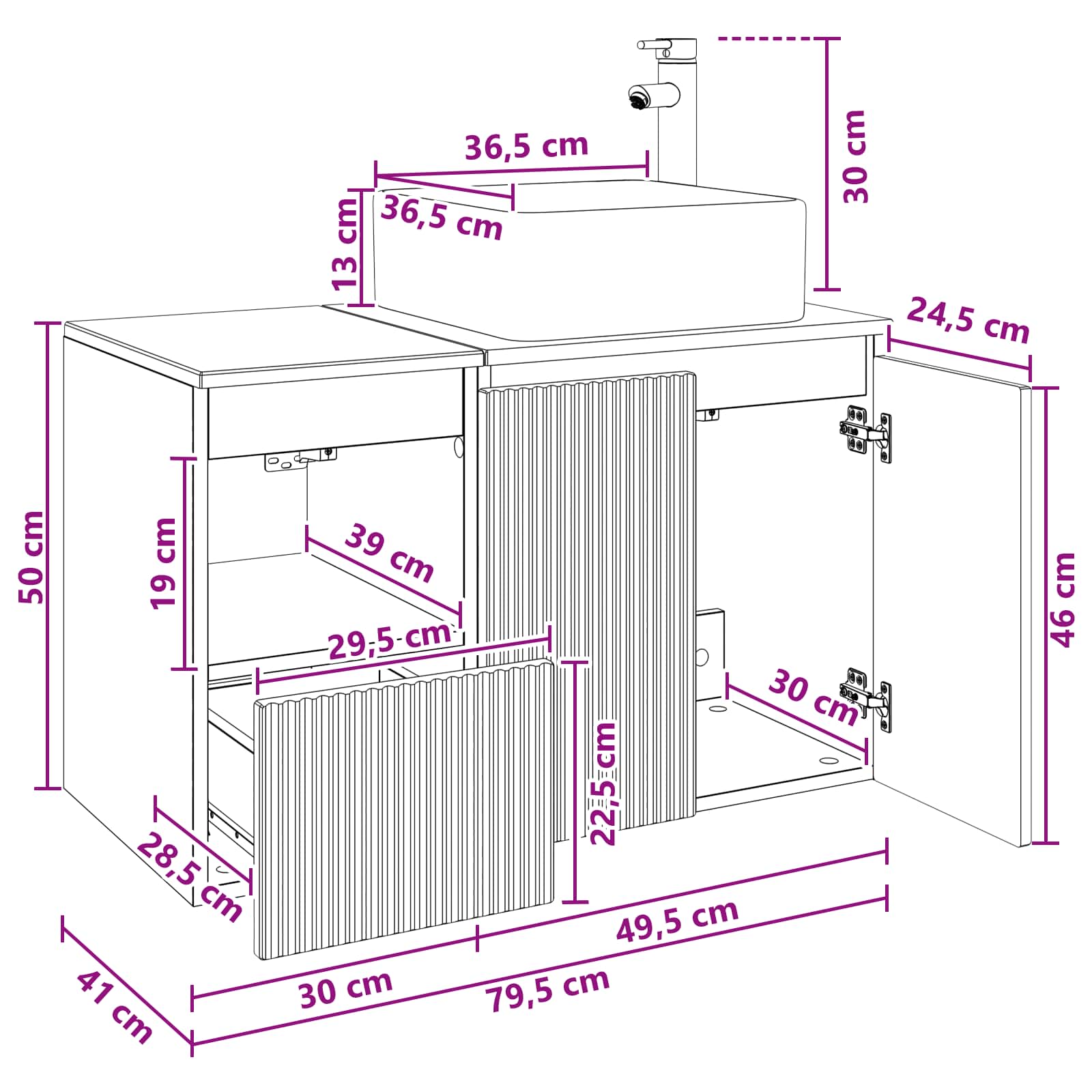 Badezimmermöbel-Set 2 stk. Betongrau Holzwerkstoff