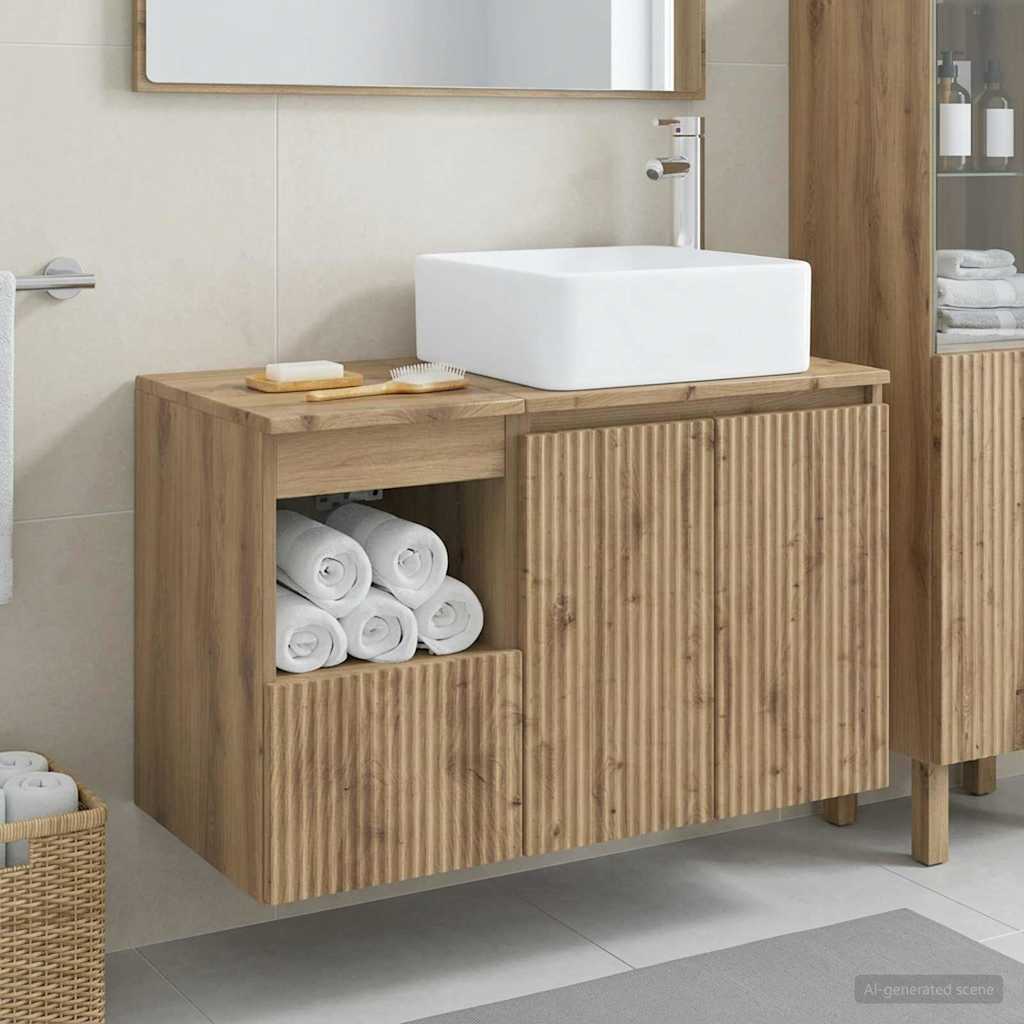 Badezimmermöbel-Set 2 Stk. Artisan-Eiche Holzwerkstoff