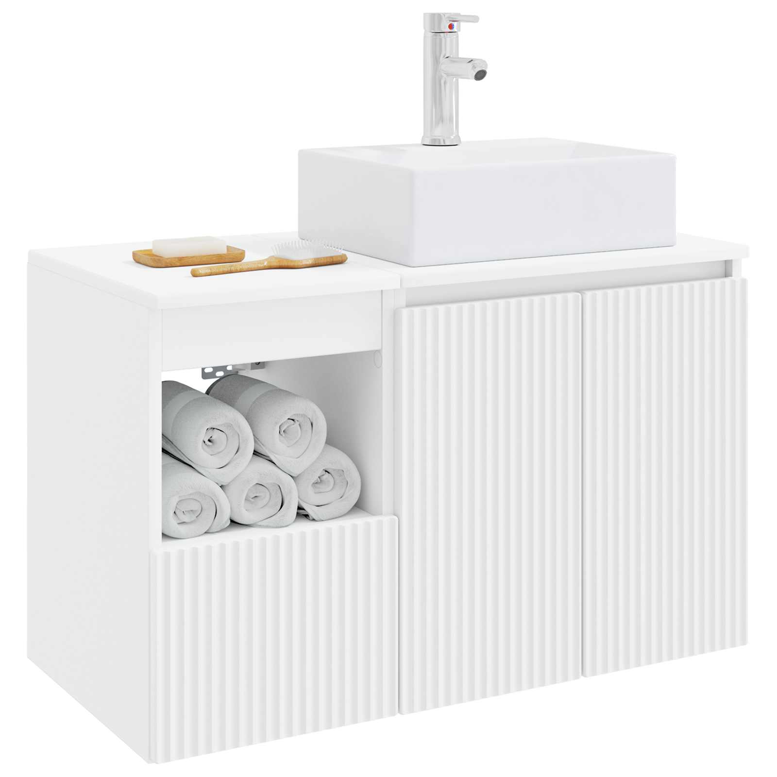 Badezimmermöbel-Set 2 stk. Weiß Holzwerkstoff