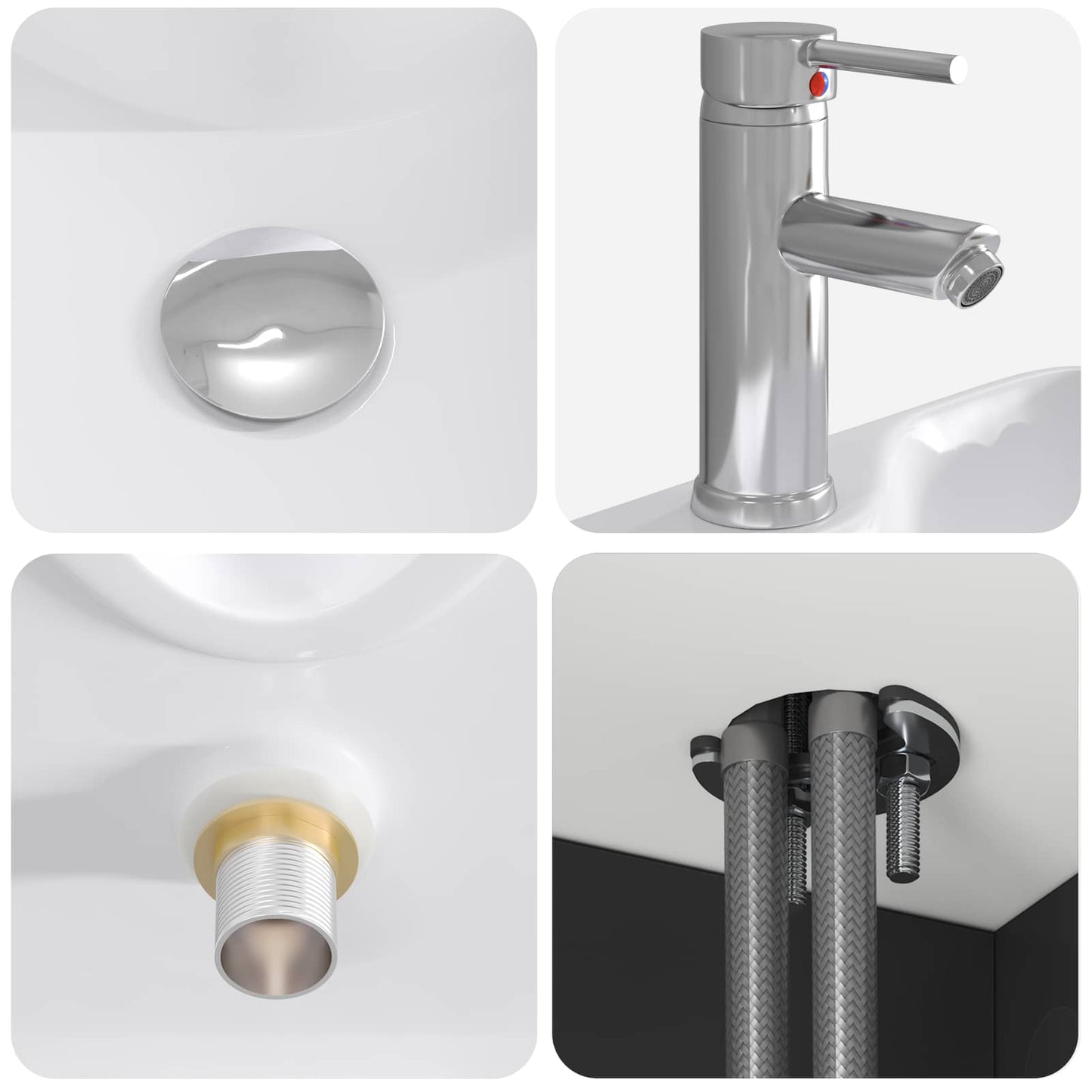 Badezimmermöbel-Set 2 stk. Schwarz Holzwerkstoff
