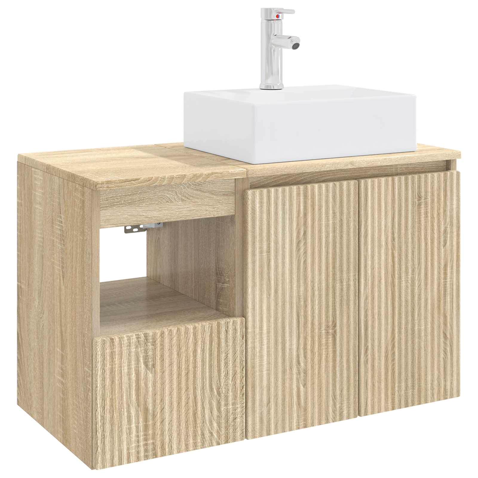 Badezimmermöbel-Set 2 stk. Sonoma-Eiche Holzwerkstoff