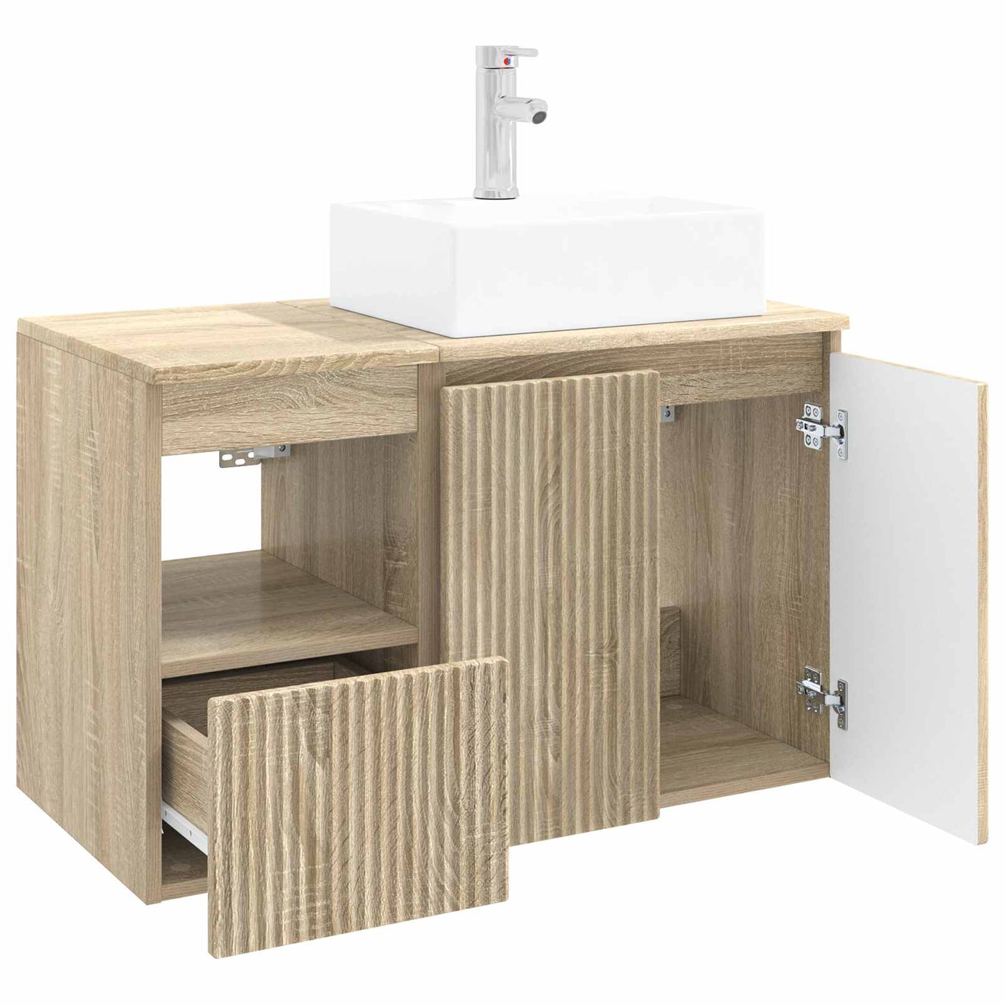 Badezimmermöbel-Set 2 stk. Sonoma-Eiche Holzwerkstoff