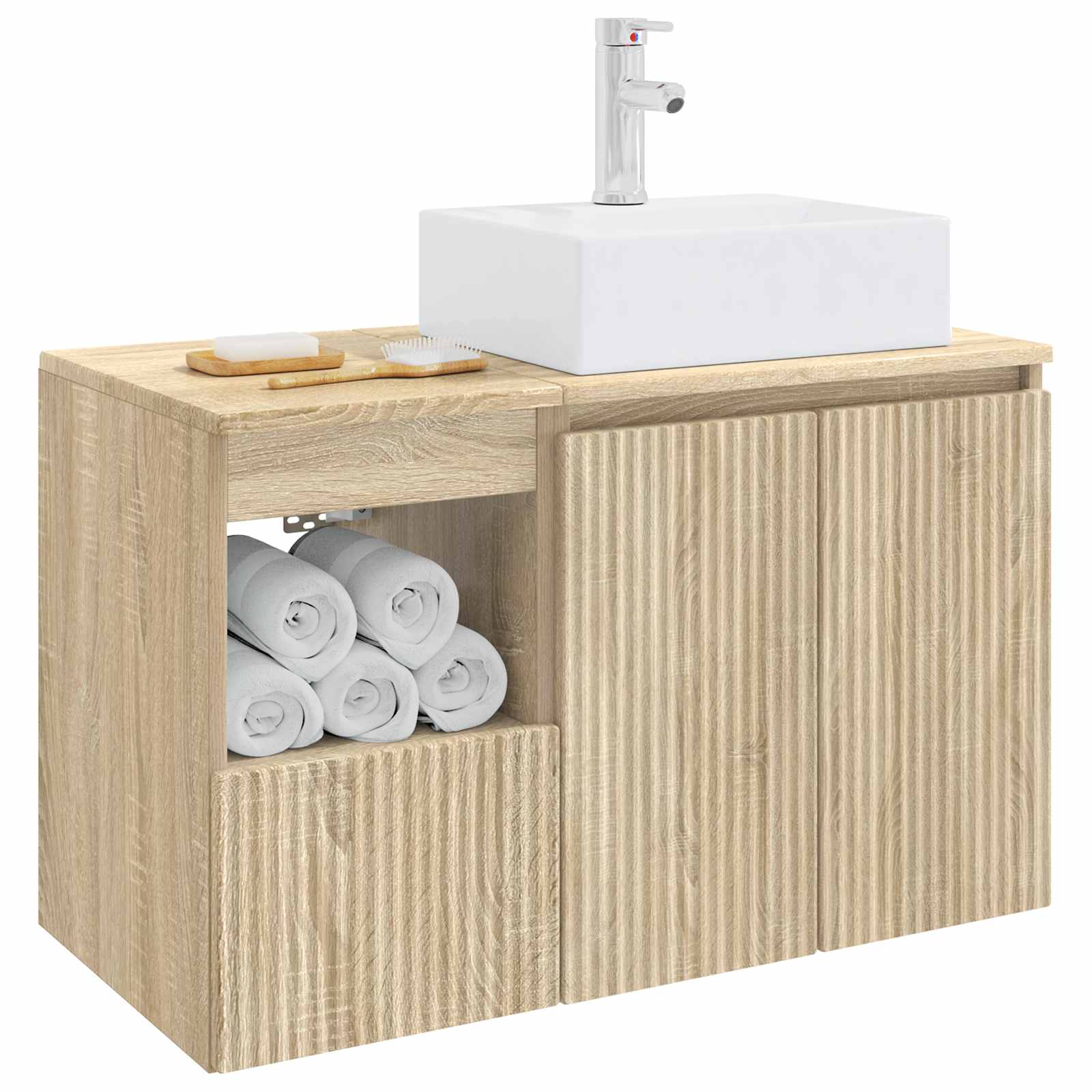 Badezimmermöbel-Set 2 stk. Sonoma-Eiche Holzwerkstoff