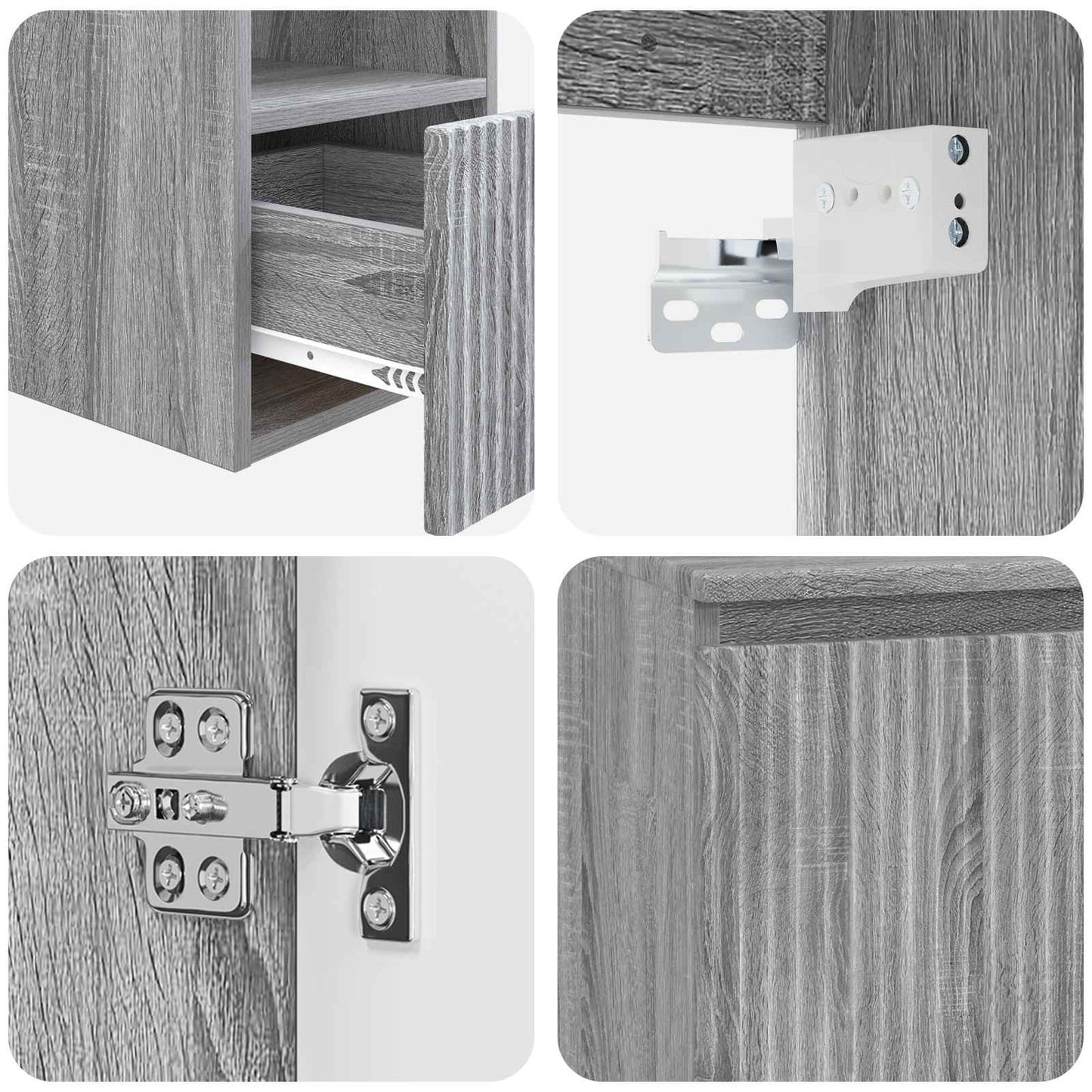 Badezimmermöbel-Set 2 stk. Grau Sonoma Holzwerkstoff