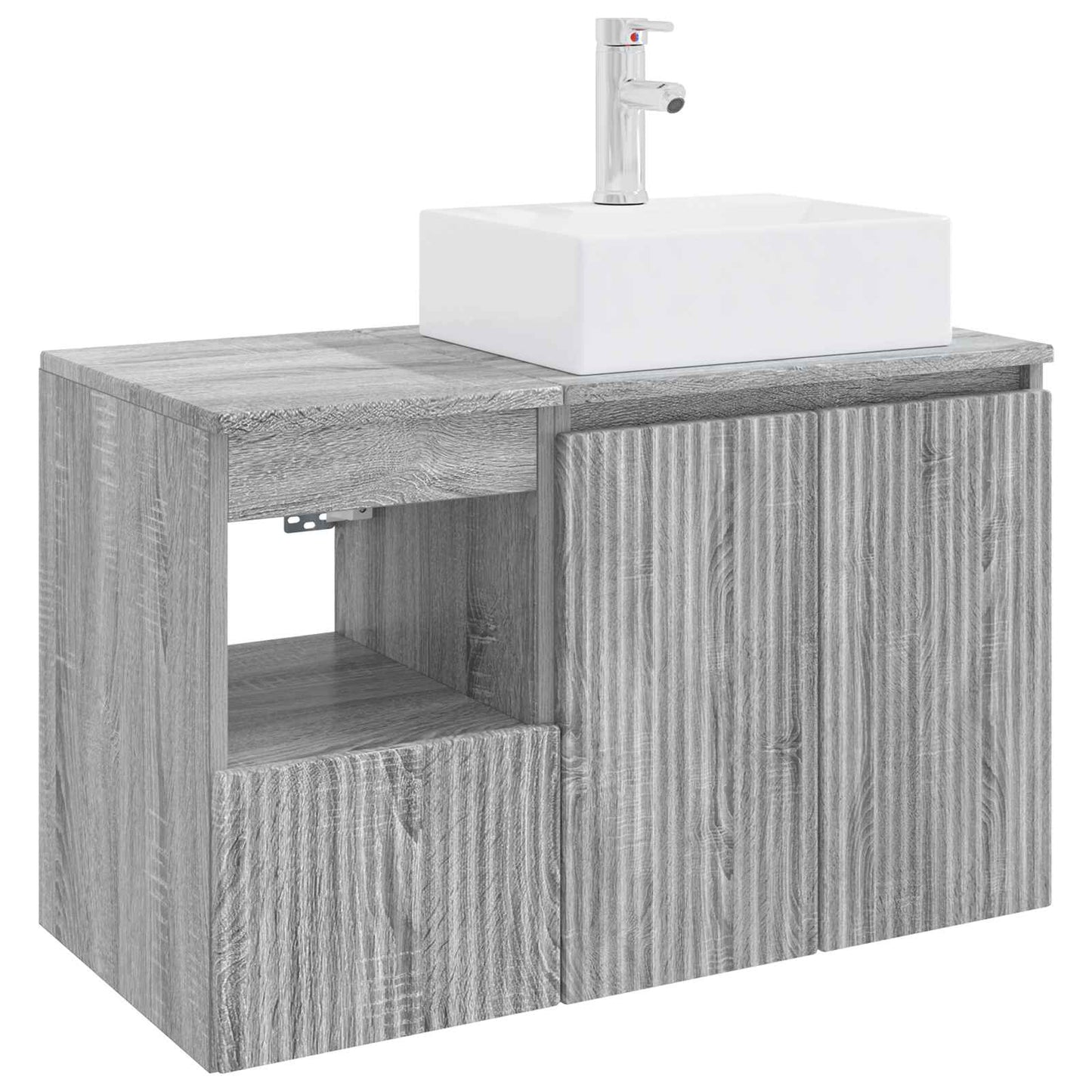 Badezimmermöbel-Set 2 stk. Grau Sonoma Holzwerkstoff