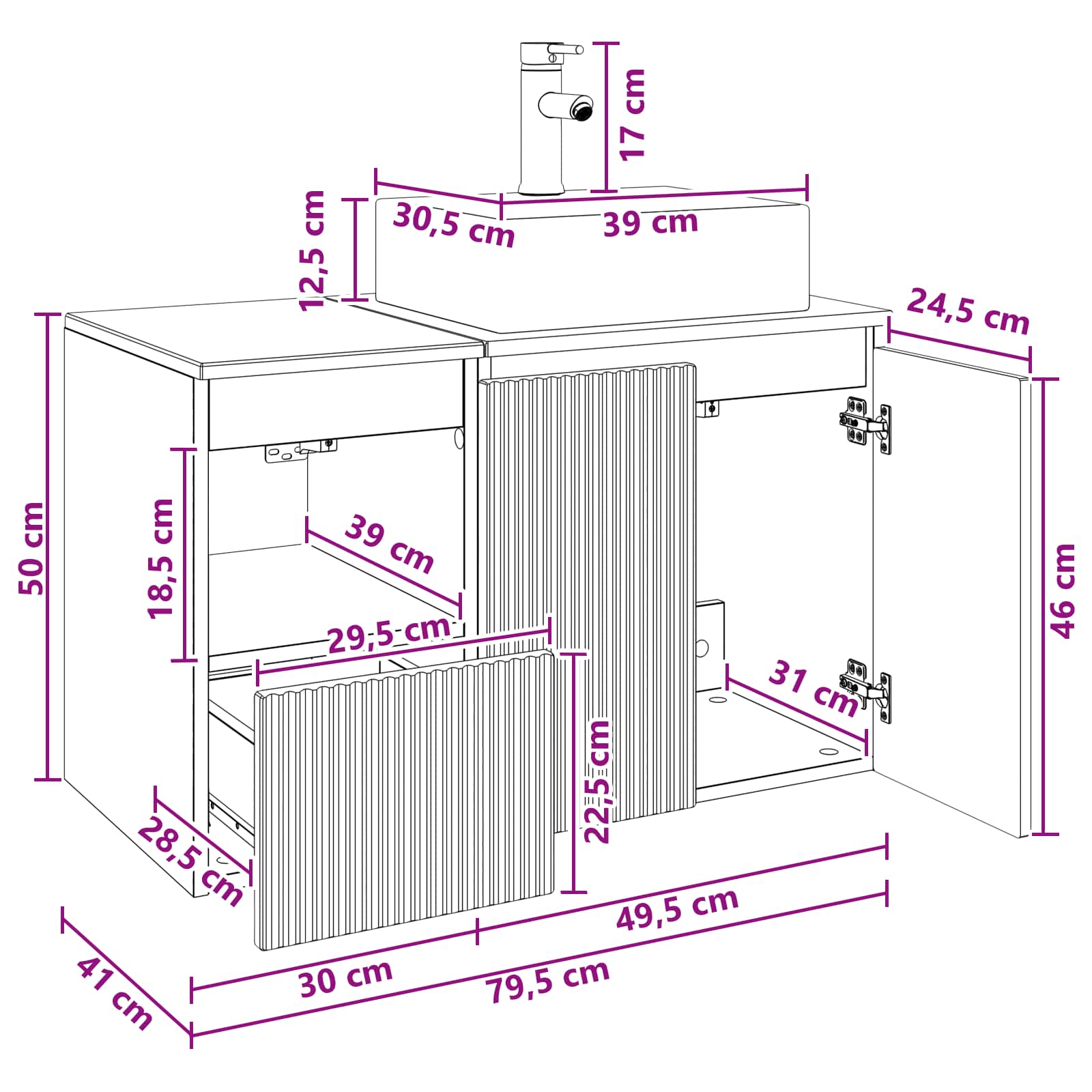 Badezimmermöbel-Set 2 stk. Grau Sonoma Holzwerkstoff