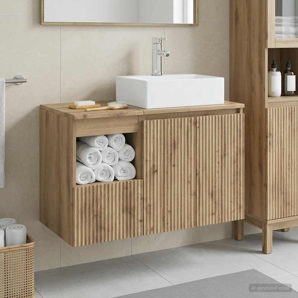 Badezimmermöbel-Set 2 Stk. Artisan-Eiche Holzwerkstoff