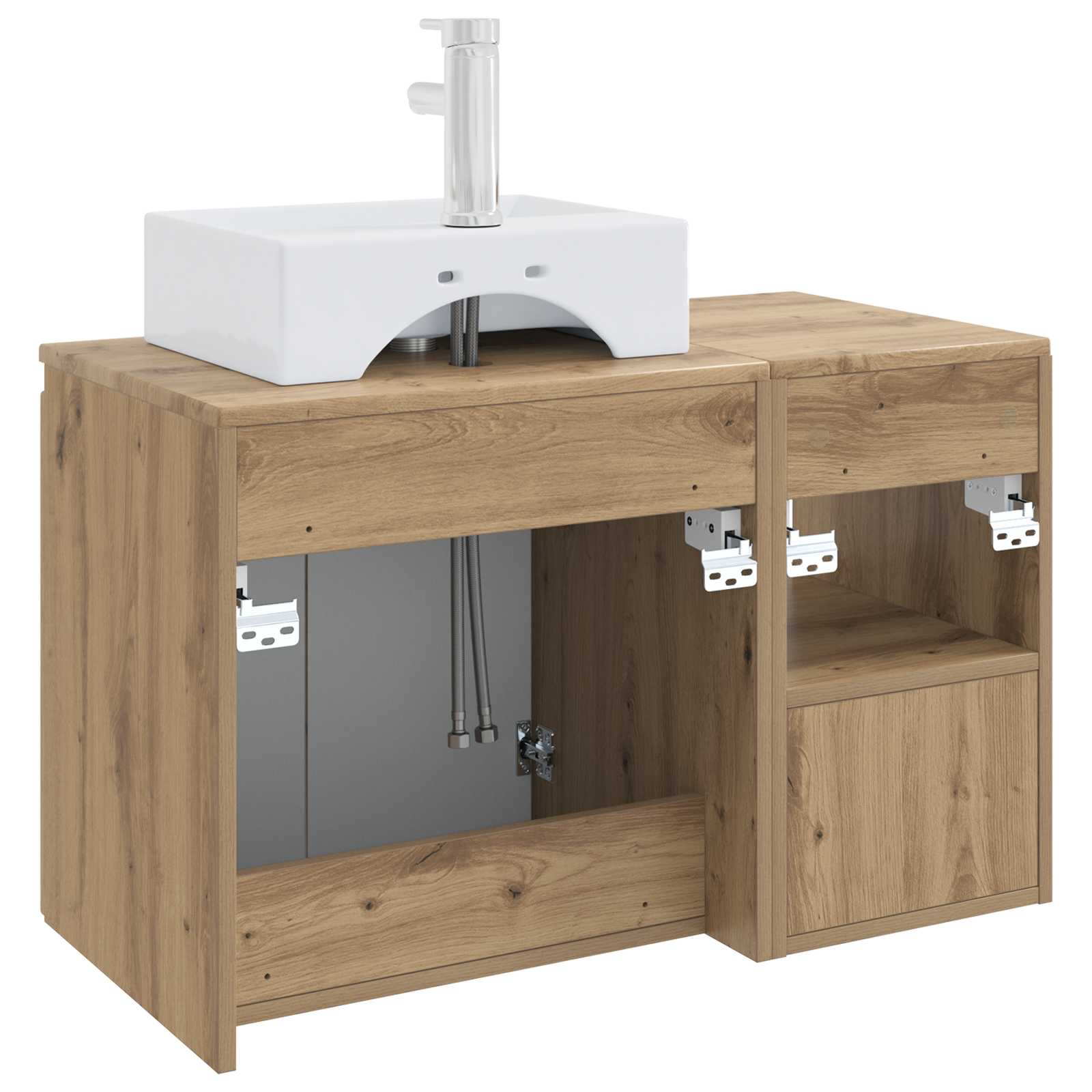 Badezimmermöbel-Set 2 Stk. Artisan-Eiche Holzwerkstoff
