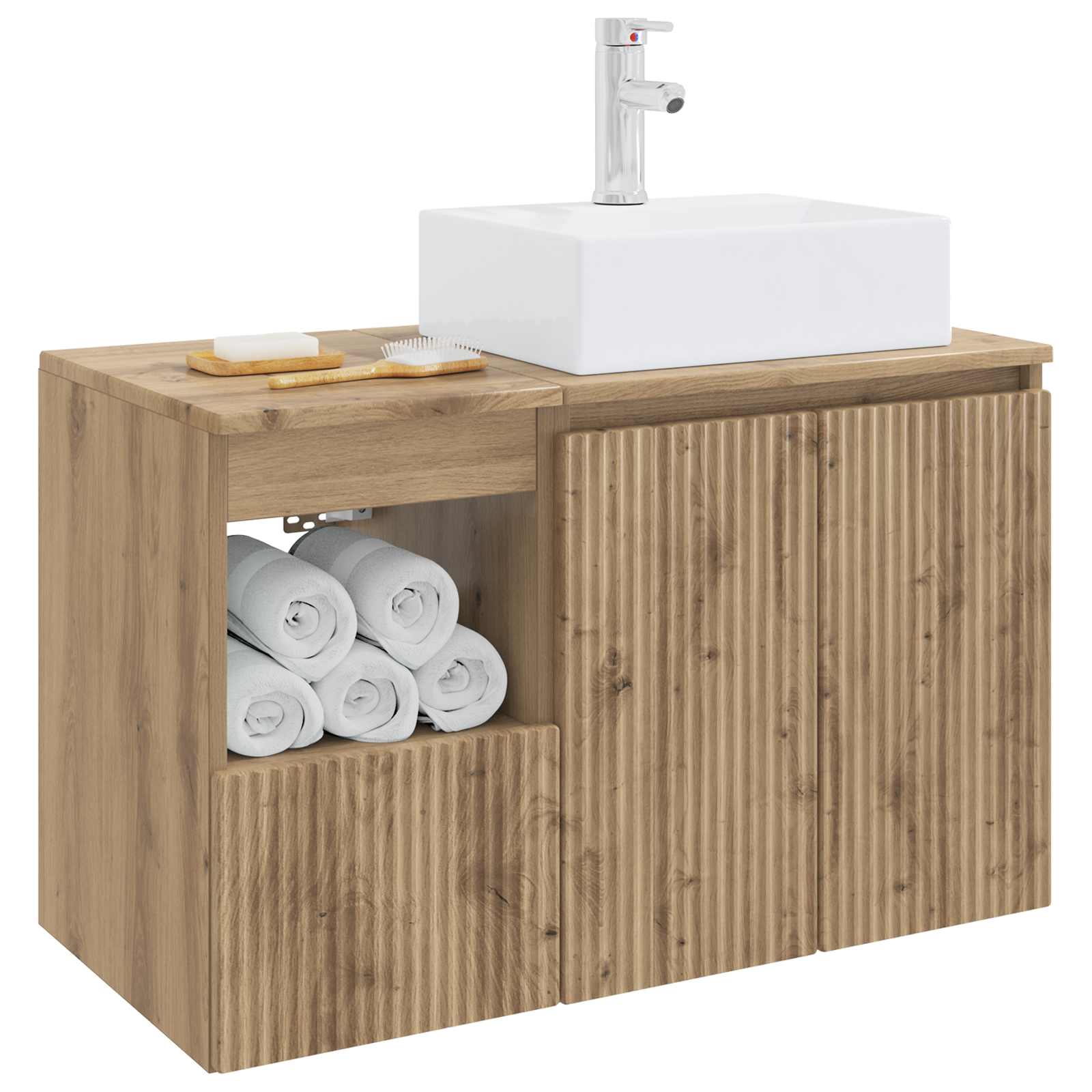 Badezimmermöbel-Set 2 Stk. Artisan-Eiche Holzwerkstoff