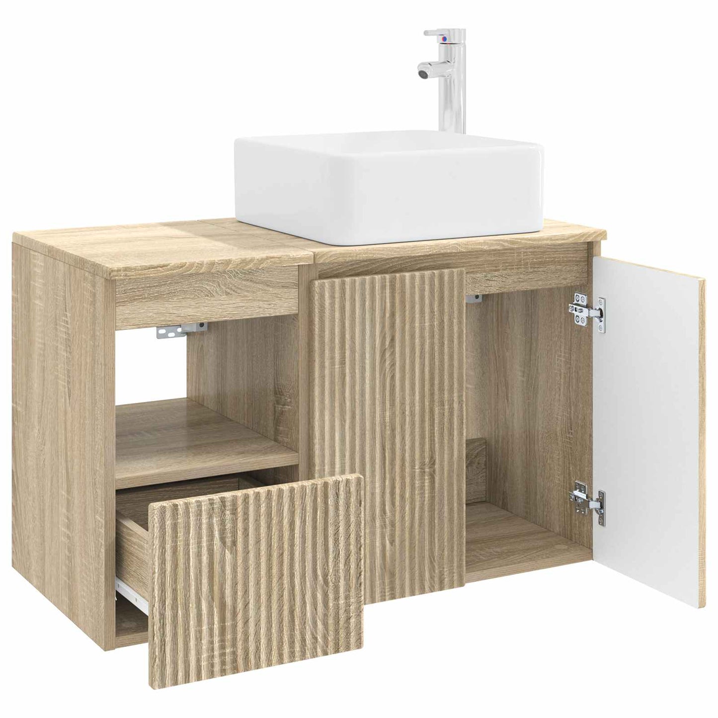 Badezimmermöbel-Set 2 stk. Sonoma-Eiche Holzwerkstoff