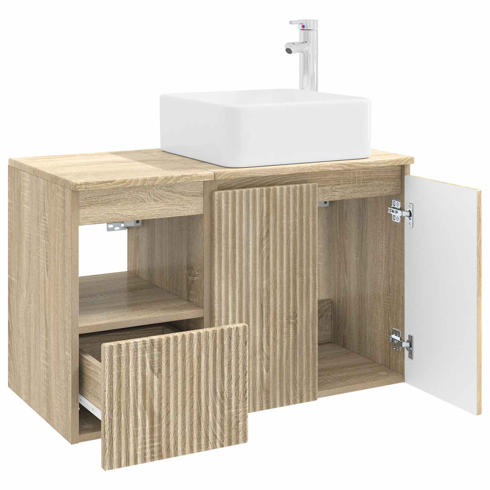 Badezimmermöbel-Set 2 stk. Sonoma-Eiche Holzwerkstoff