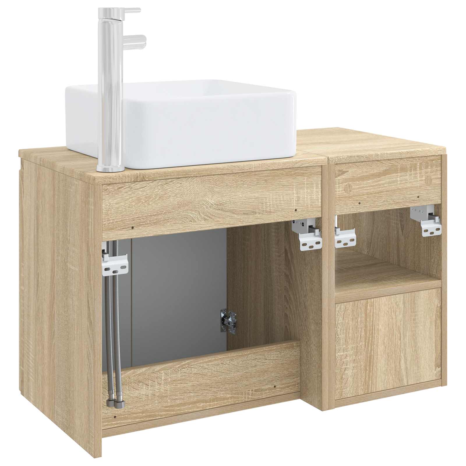 Badezimmermöbel-Set 2 stk. Sonoma-Eiche Holzwerkstoff