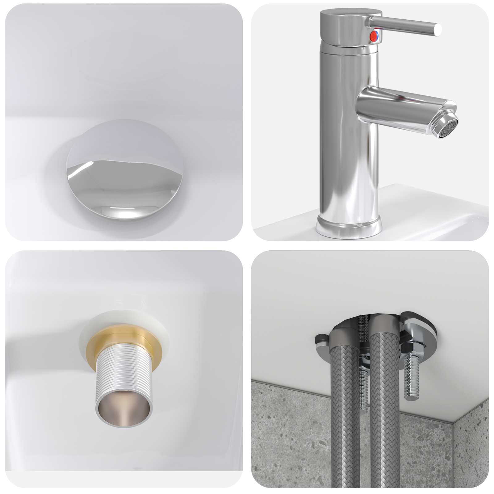 Badezimmermöbel-Set 2 stk. Betongrau Holzwerkstoff