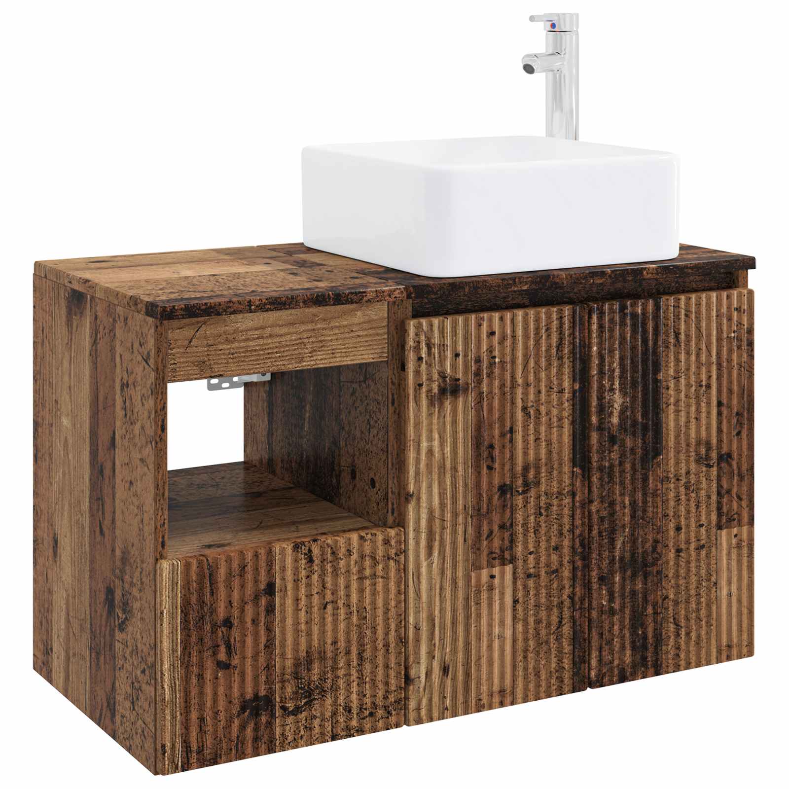 Badezimmermöbel-Set 2 stk. Altholz Holzwerkstoff