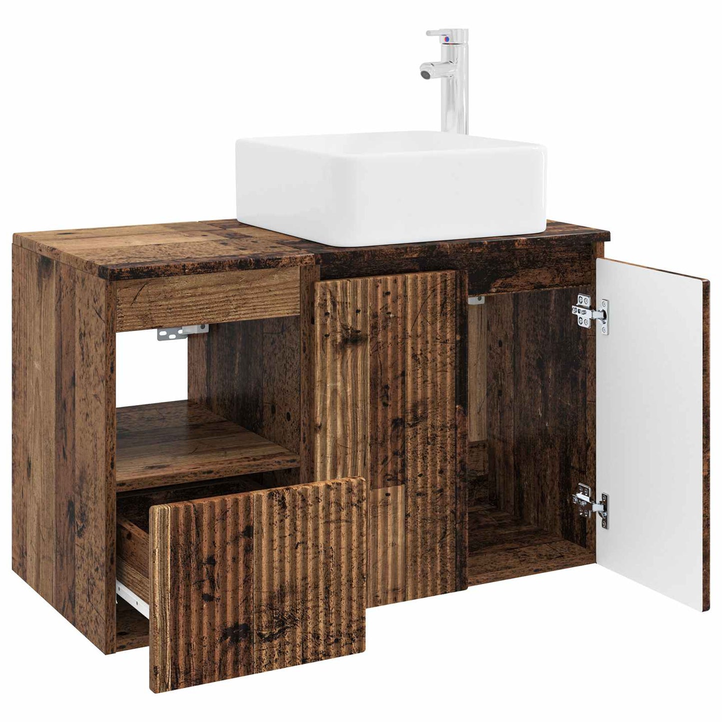 Badezimmermöbel-Set 2 stk. Altholz Holzwerkstoff