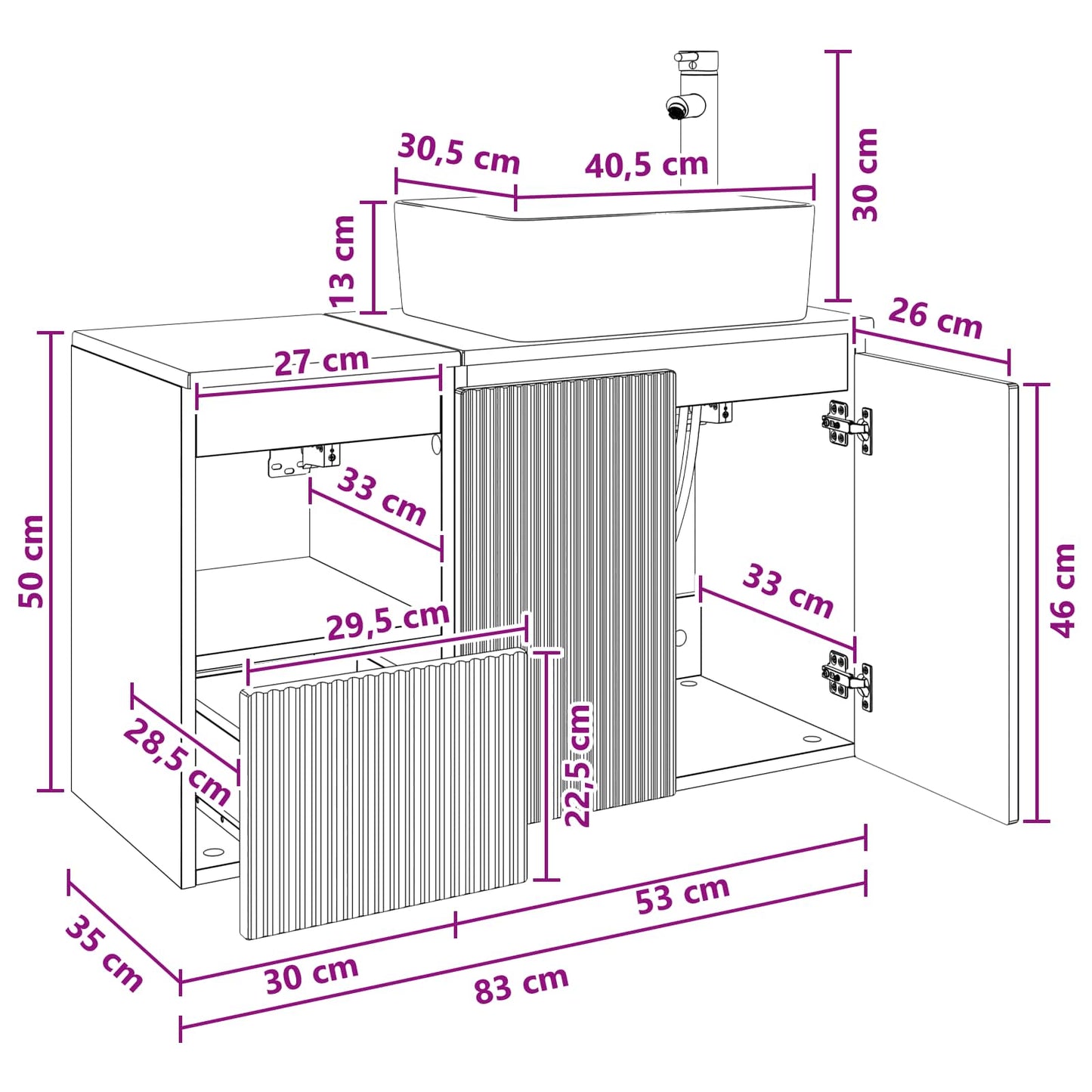 Badezimmermöbel-Set 2 stk. Altholz Holzwerkstoff
