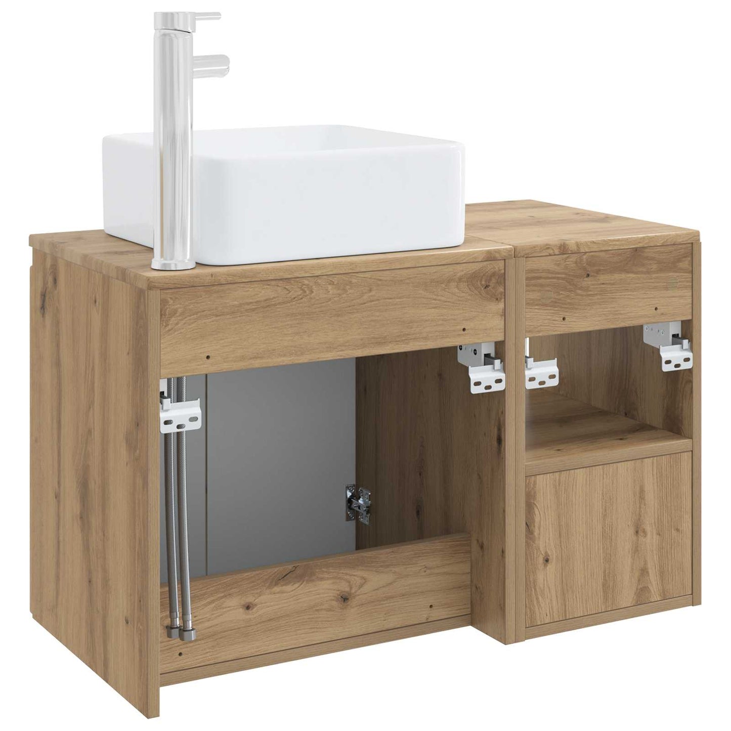 Badezimmermöbel-Set 2 Stk. Artisan-Eiche Holzwerkstoff