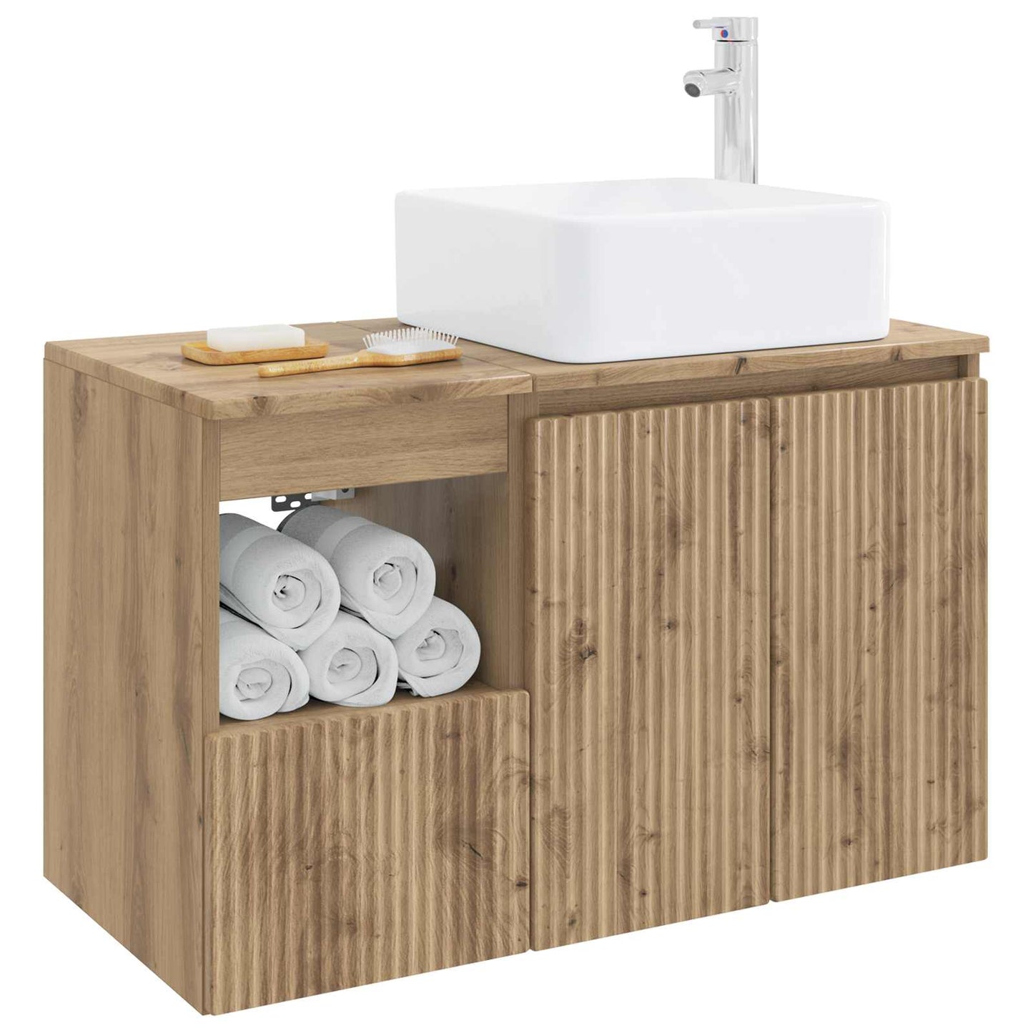 Badezimmermöbel-Set 2 Stk. Artisan-Eiche Holzwerkstoff