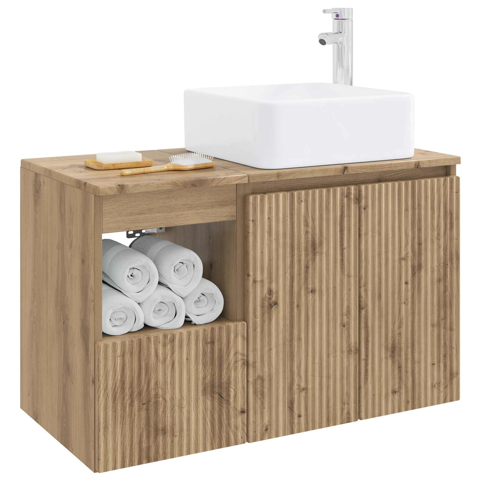 Badezimmermöbel-Set 2 Stk. Artisan-Eiche Holzwerkstoff