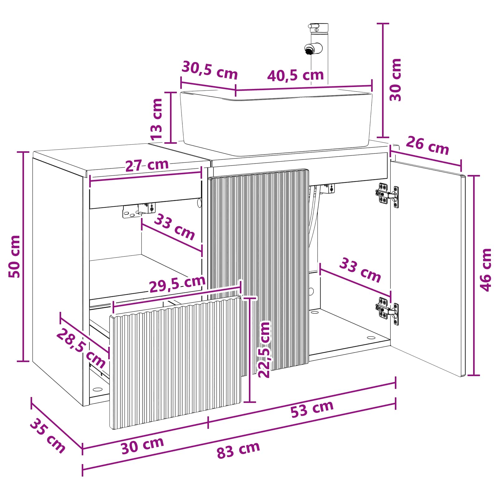 Badezimmermöbel-Set 2 Stk. Artisan-Eiche Holzwerkstoff