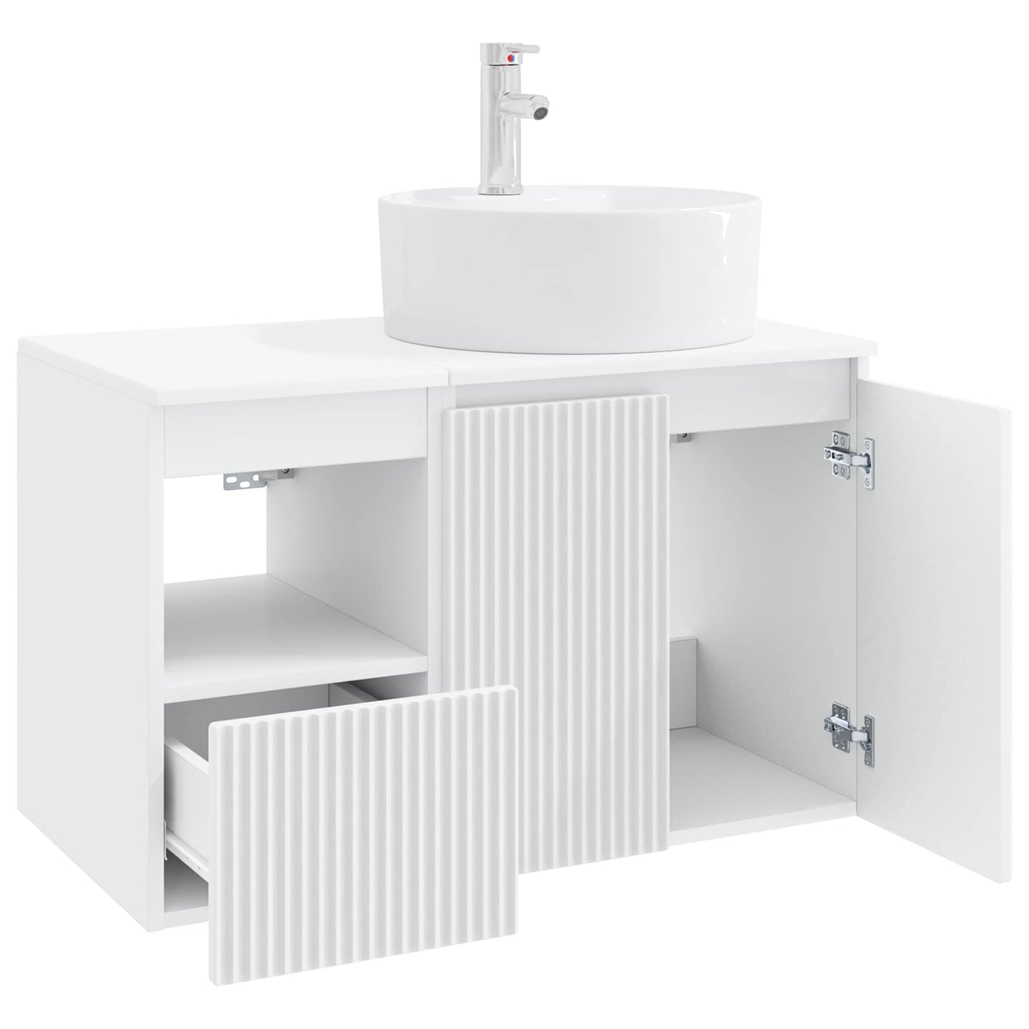 Badezimmermöbel-Set 2 stk. Weiß Holzwerkstoff
