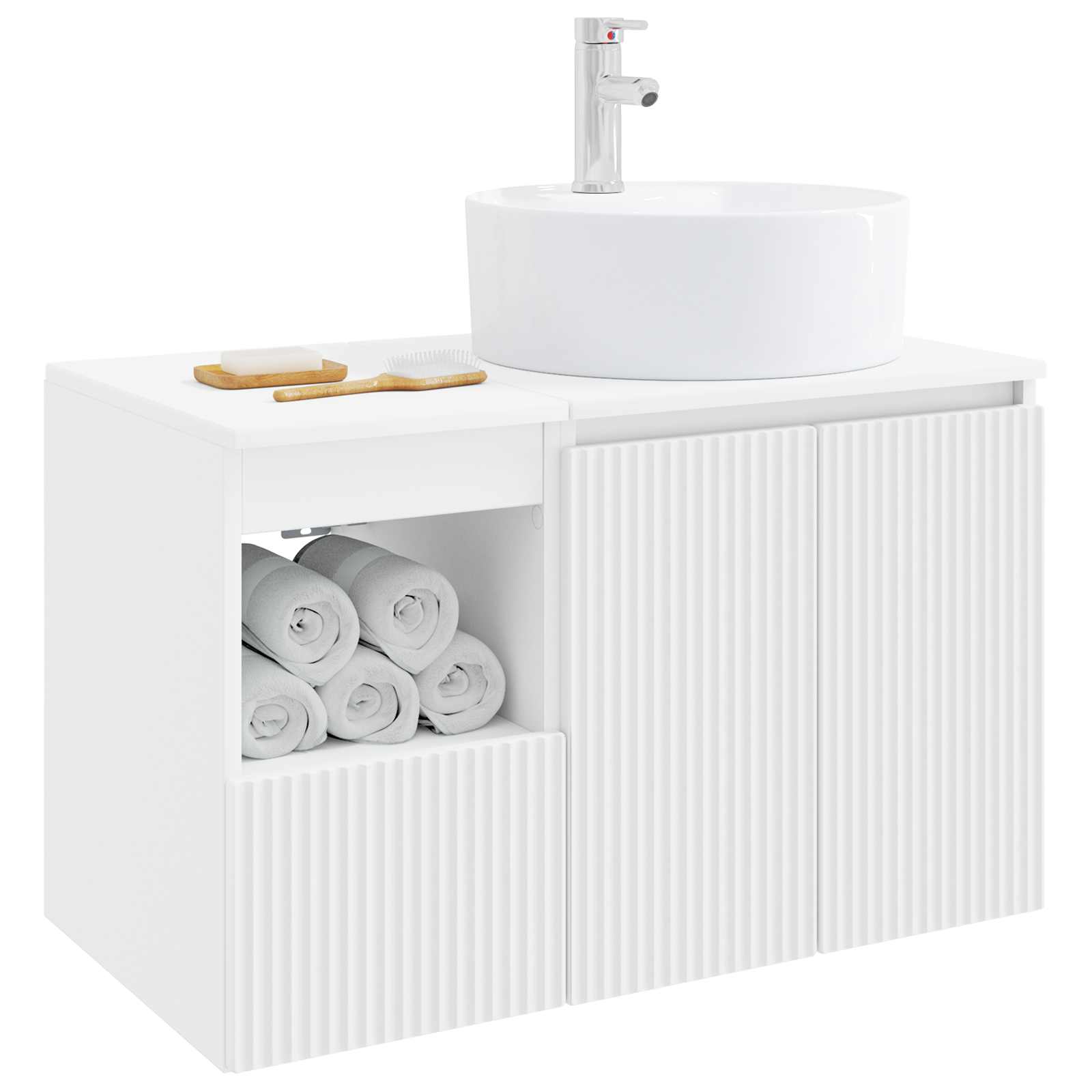 Badezimmermöbel-Set 2 stk. Weiß Holzwerkstoff