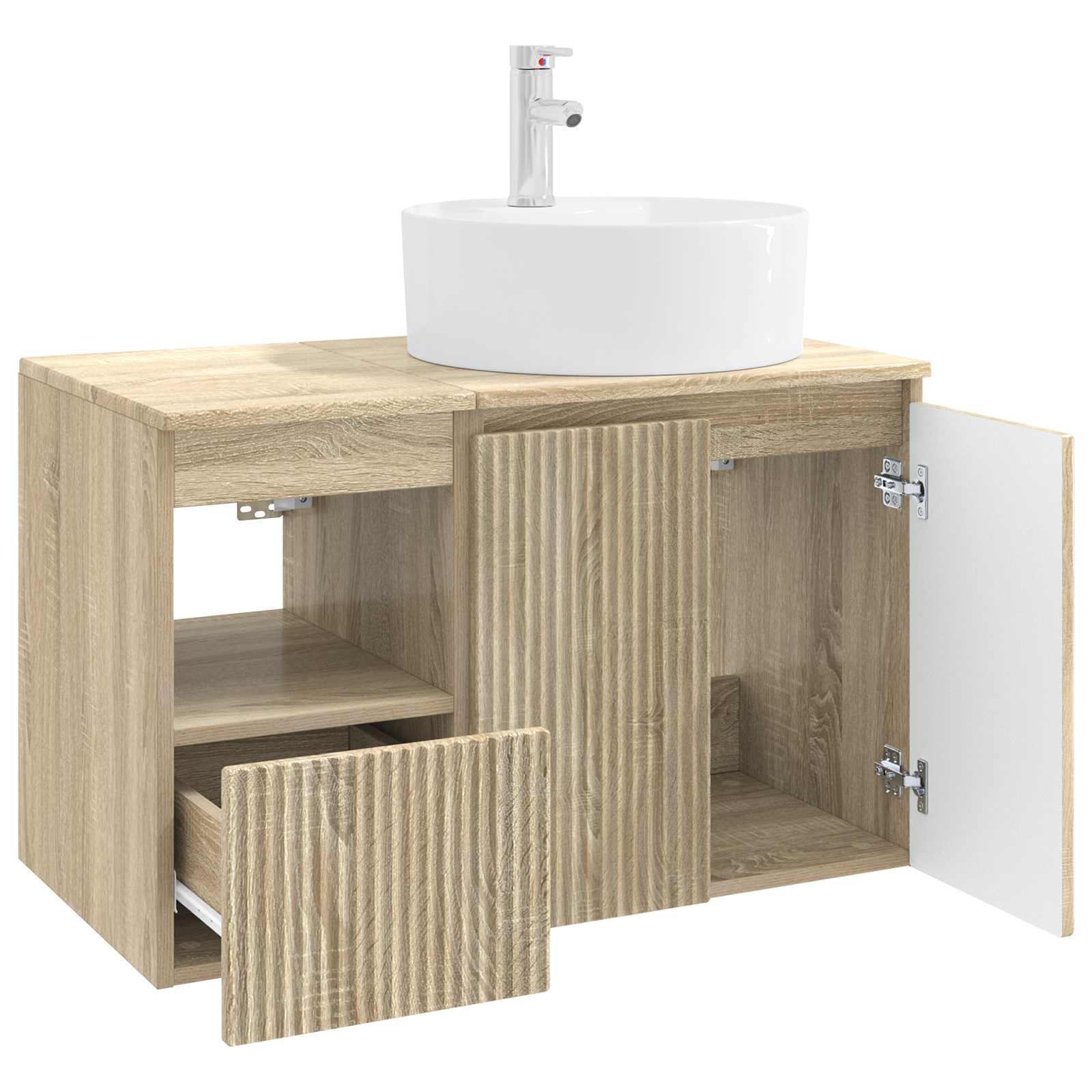 Badezimmermöbel-Set 2 stk. Sonoma-Eiche Holzwerkstoff