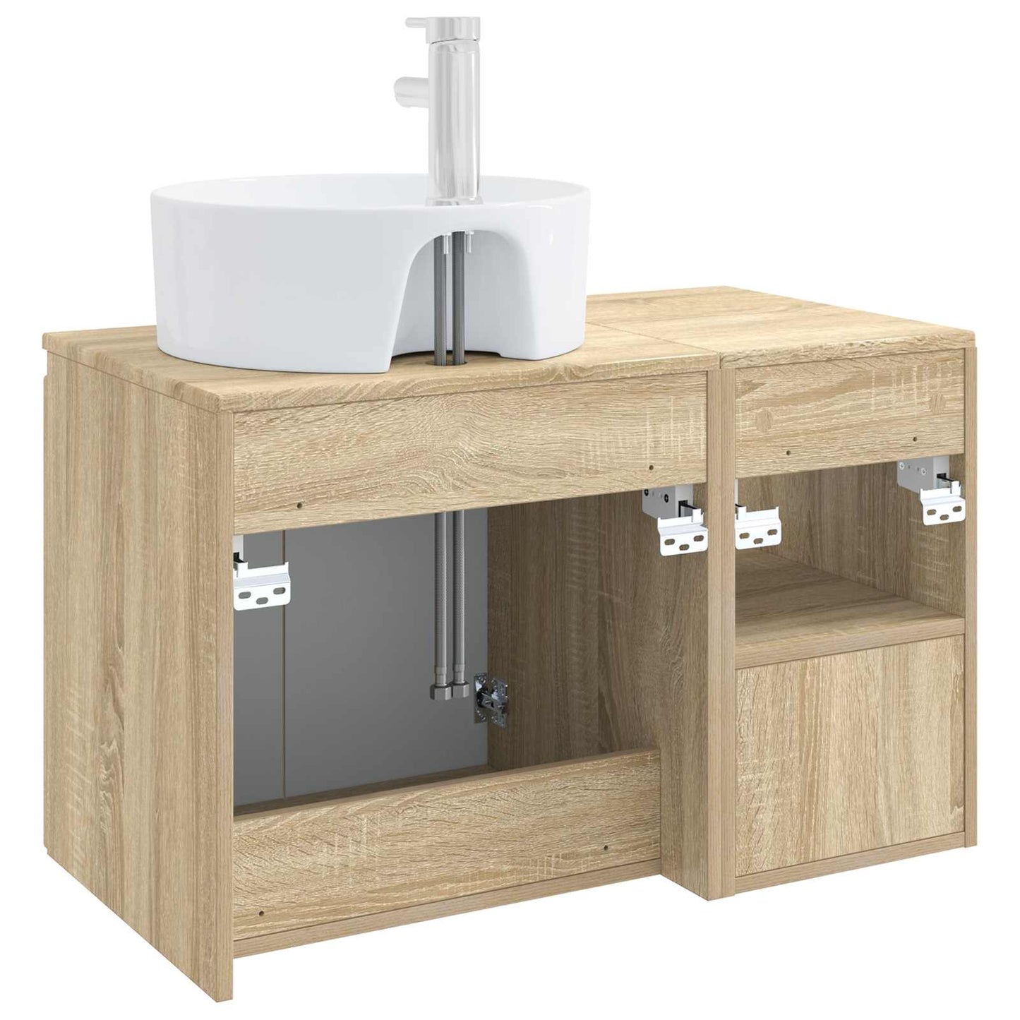 Badezimmermöbel-Set 2 stk. Sonoma-Eiche Holzwerkstoff