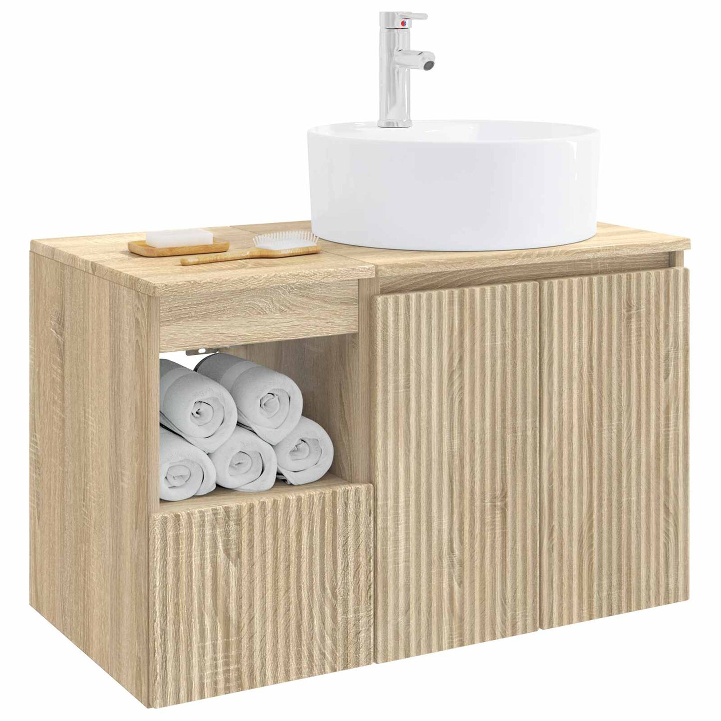 Badezimmermöbel-Set 2 stk. Sonoma-Eiche Holzwerkstoff