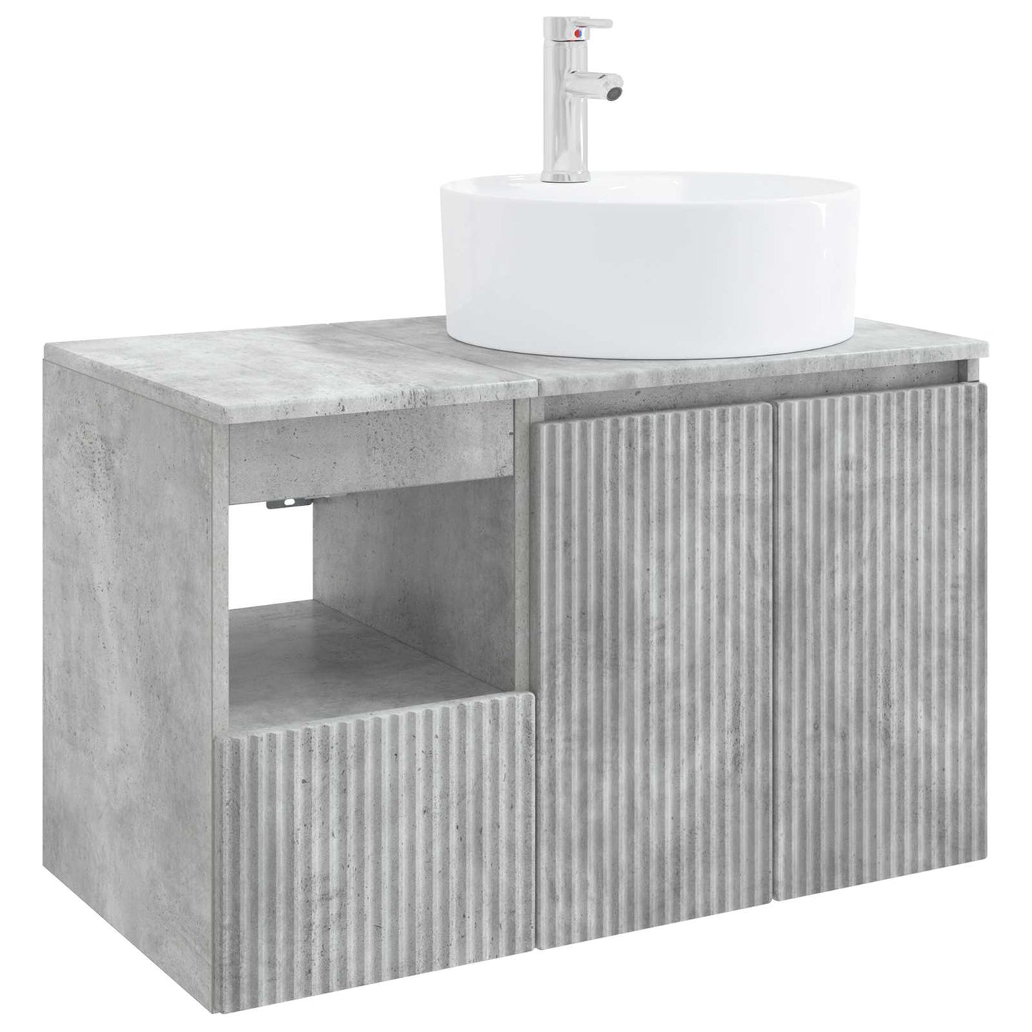 Badezimmermöbel-Set 2 stk. Betongrau Holzwerkstoff