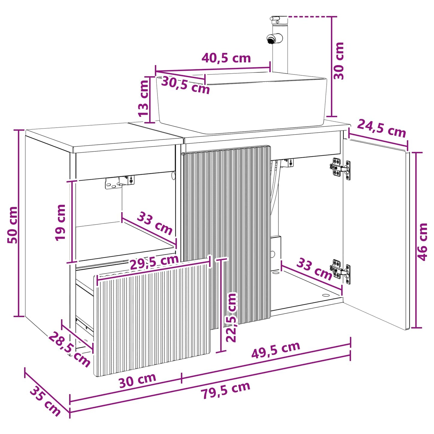 Badezimmermöbel-Set 2 stk. Betongrau Holzwerkstoff