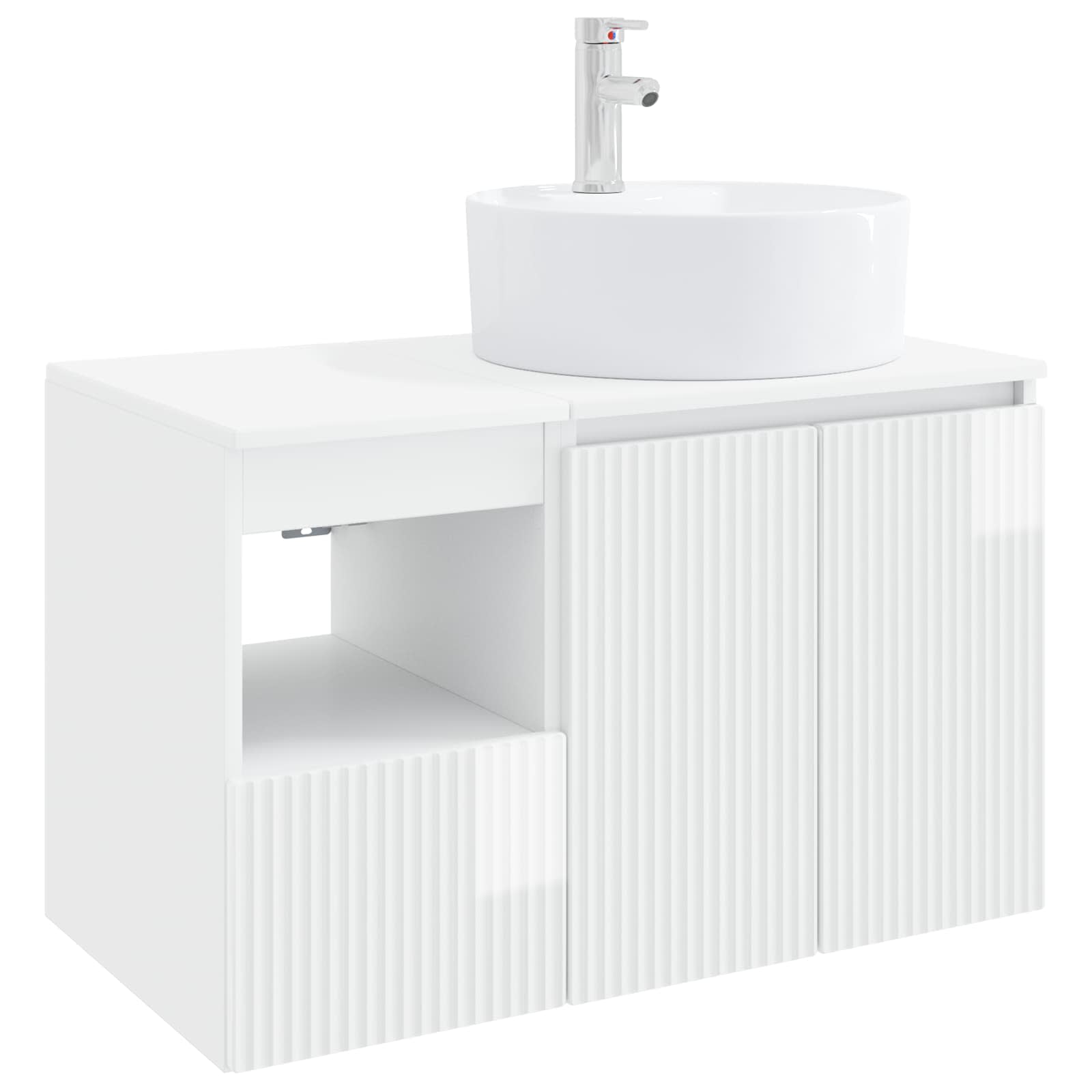 Badezimmermöbel-Set 2 stk. Hochglanz Weiß Holzwerkstoff