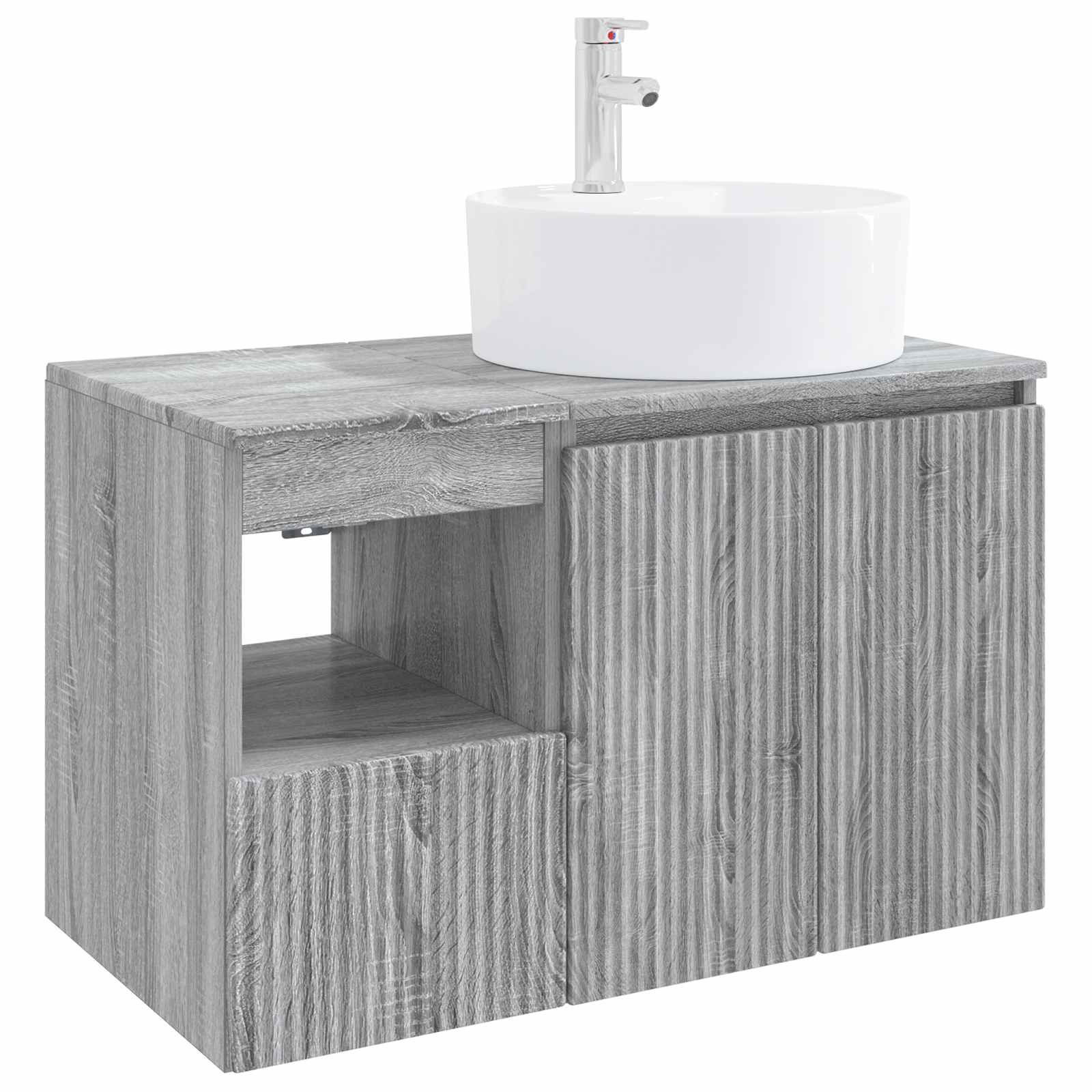 Badezimmermöbel-Set 2 stk. Grau Sonoma Holzwerkstoff