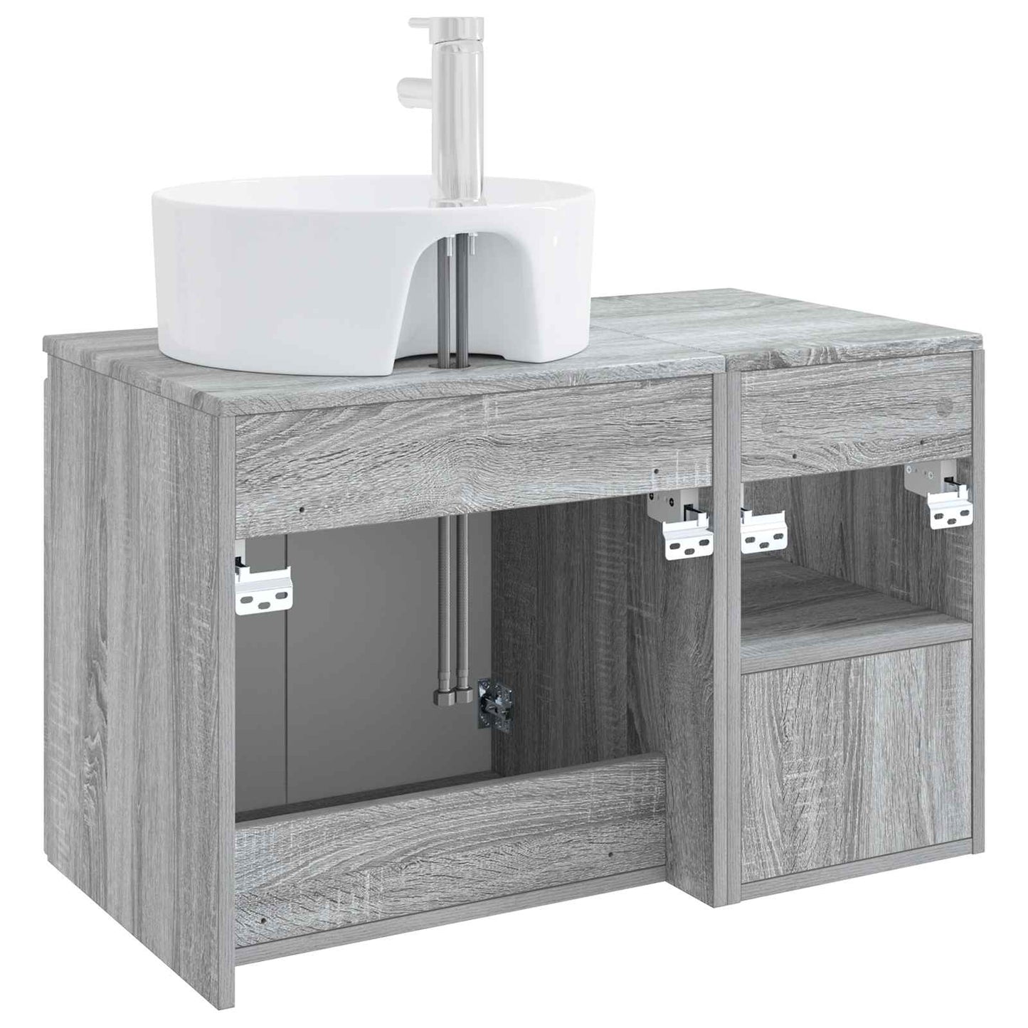 Badezimmermöbel-Set 2 stk. Grau Sonoma Holzwerkstoff