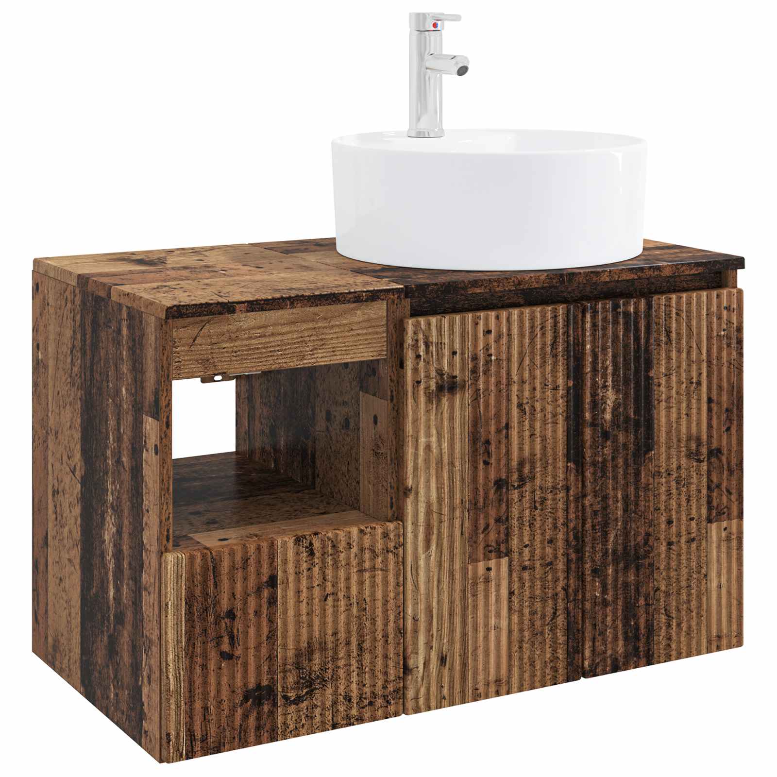 Badezimmermöbel-Set 2 stk. Altholz Holzwerkstoff