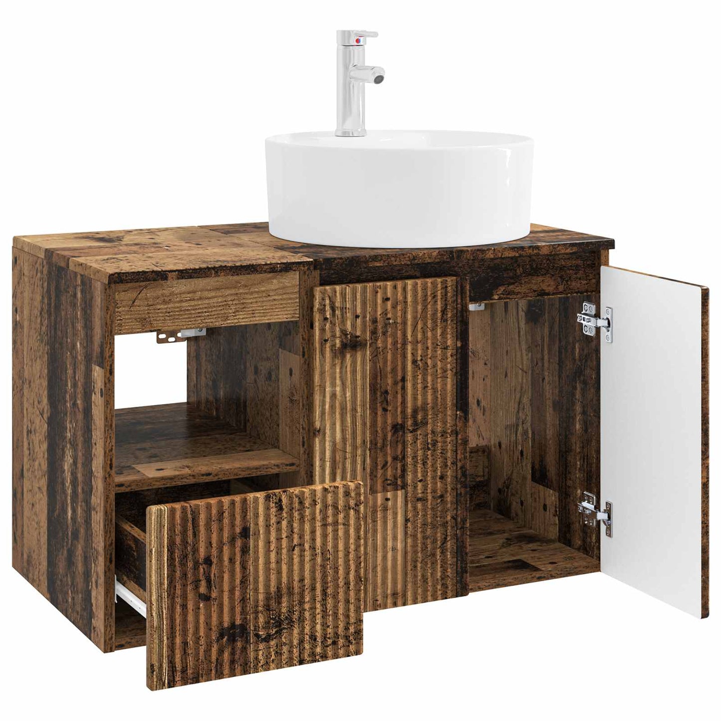 Badezimmermöbel-Set 2 stk. Altholz Holzwerkstoff
