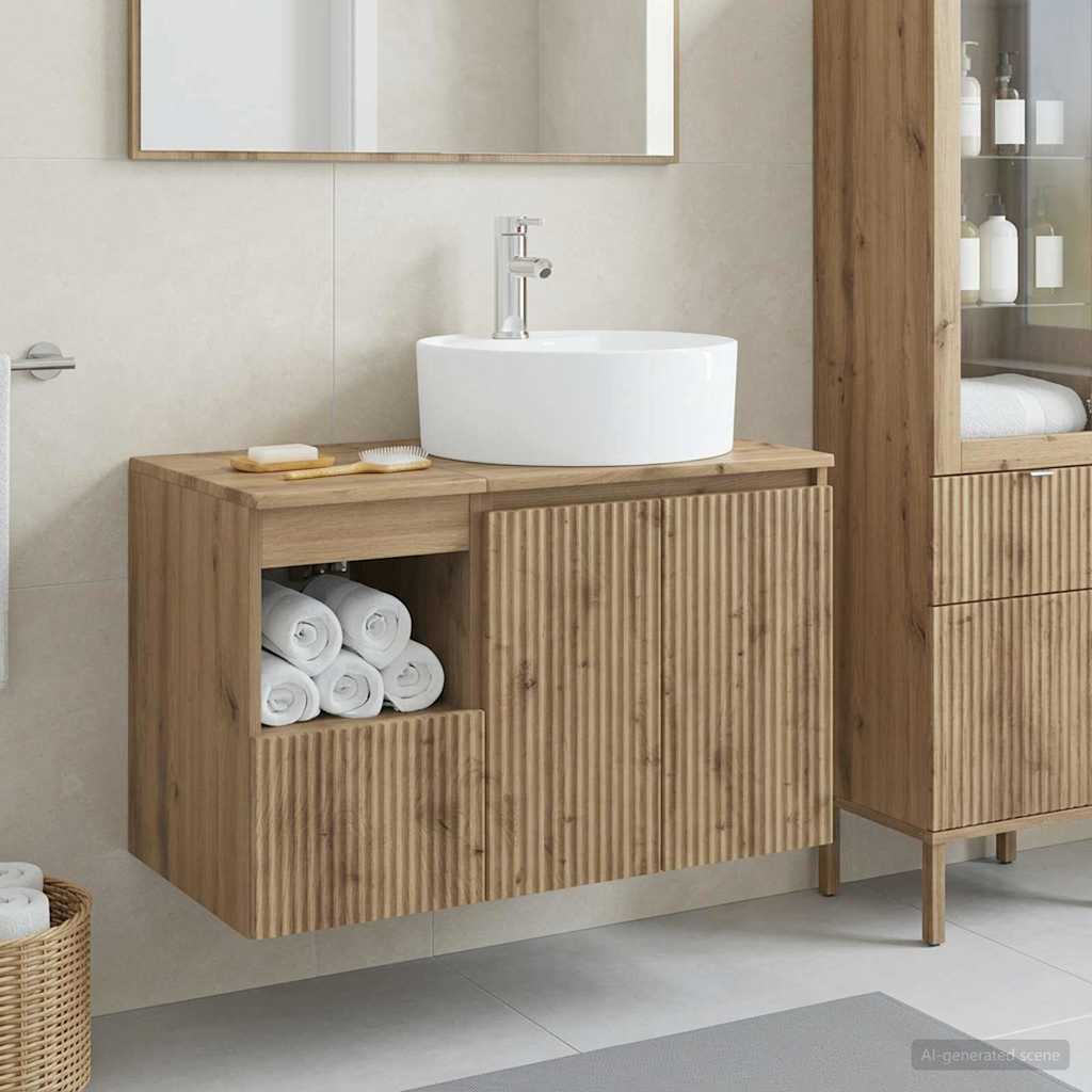 Badezimmermöbel-Set 2 Stk. Artisan-Eiche Holzwerkstoff