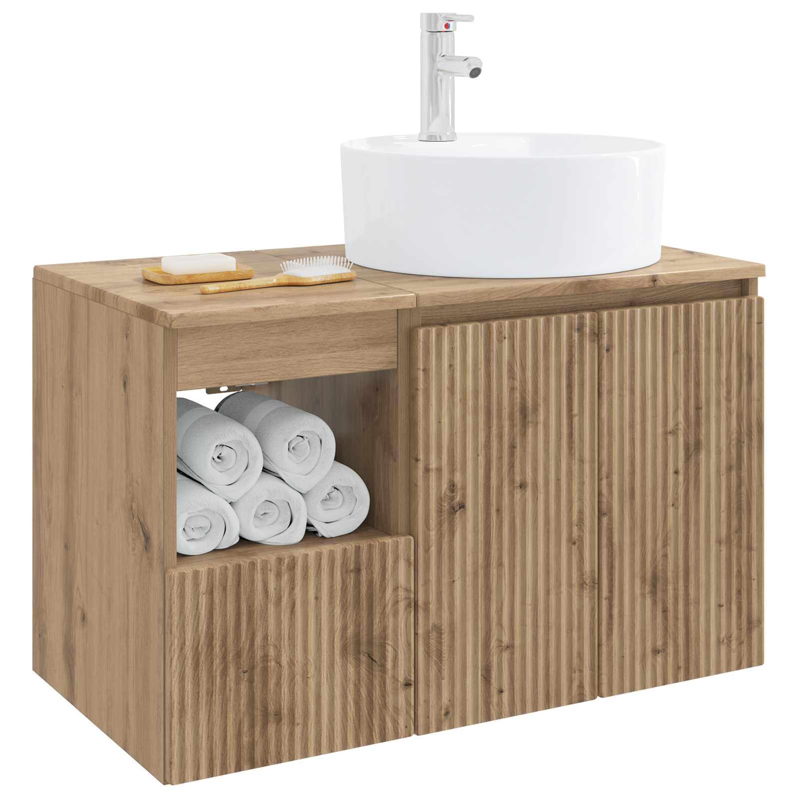Badezimmermöbel-Set 2 Stk. Artisan-Eiche Holzwerkstoff