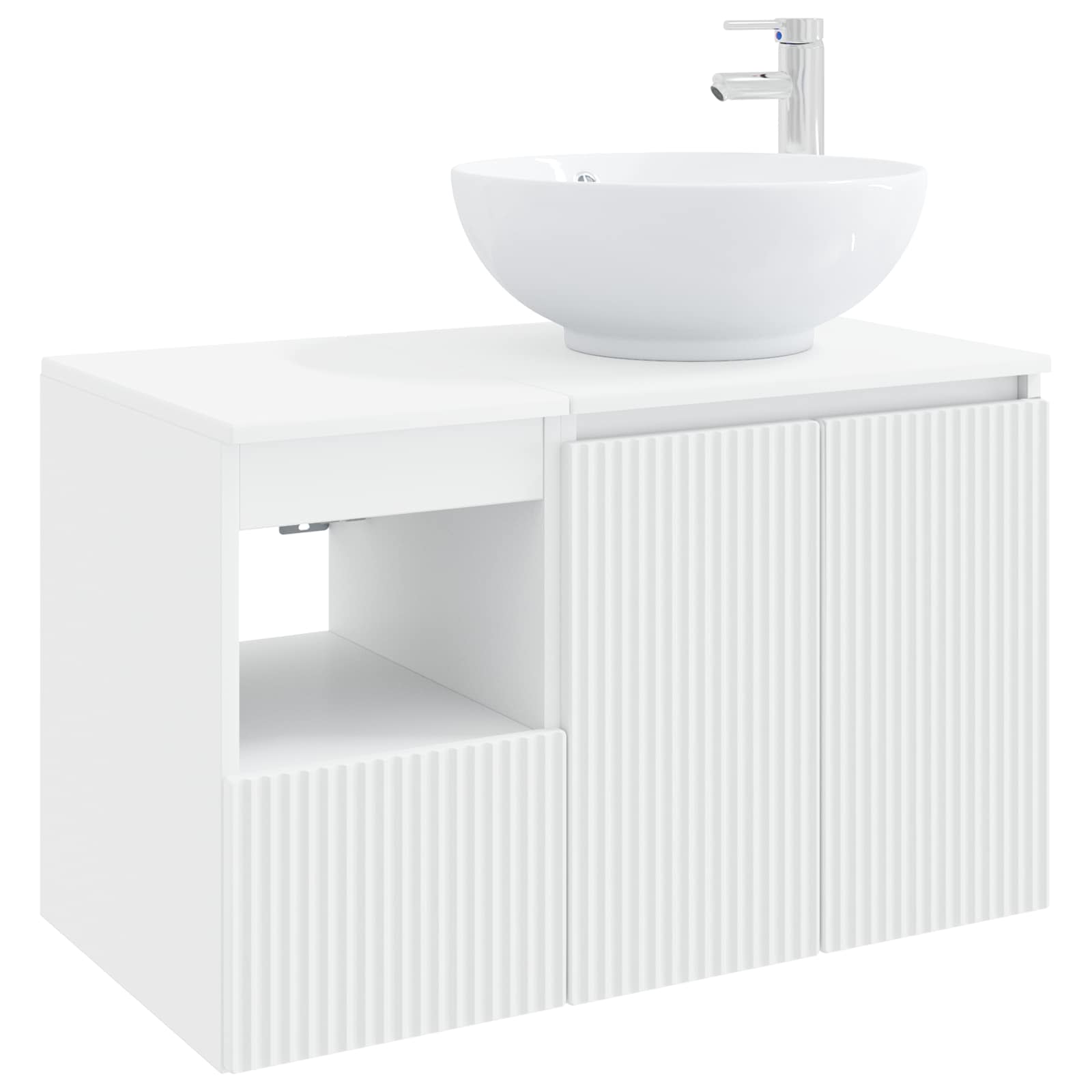 Badezimmermöbel-Set 2 stk. Weiß Holzwerkstoff