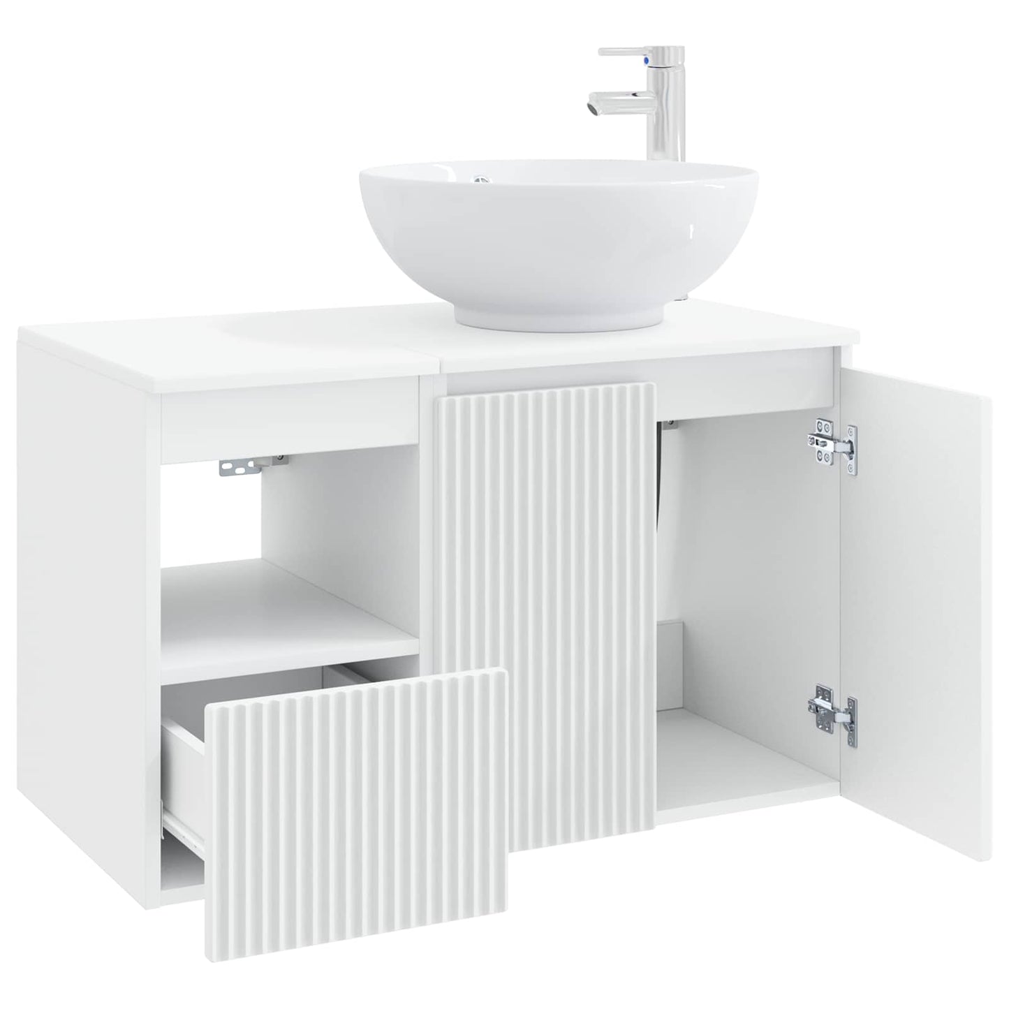 Badezimmermöbel-Set 2 stk. Weiß Holzwerkstoff